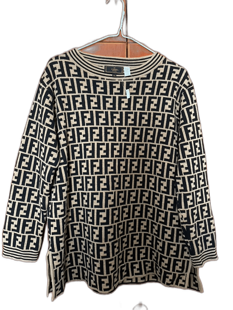 Fendi Fendi FF Pattern Knit Sweater Size US XL / EU 56 / 4 - 1 Thumbnail