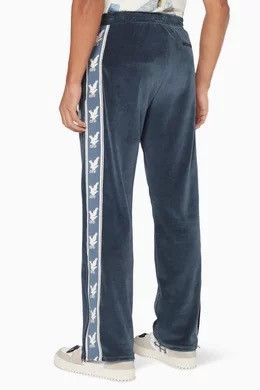 Off-White Blue Velvet / Velours Eagle Track Pants Size US 38 / EU 54 - 3 Thumbnail