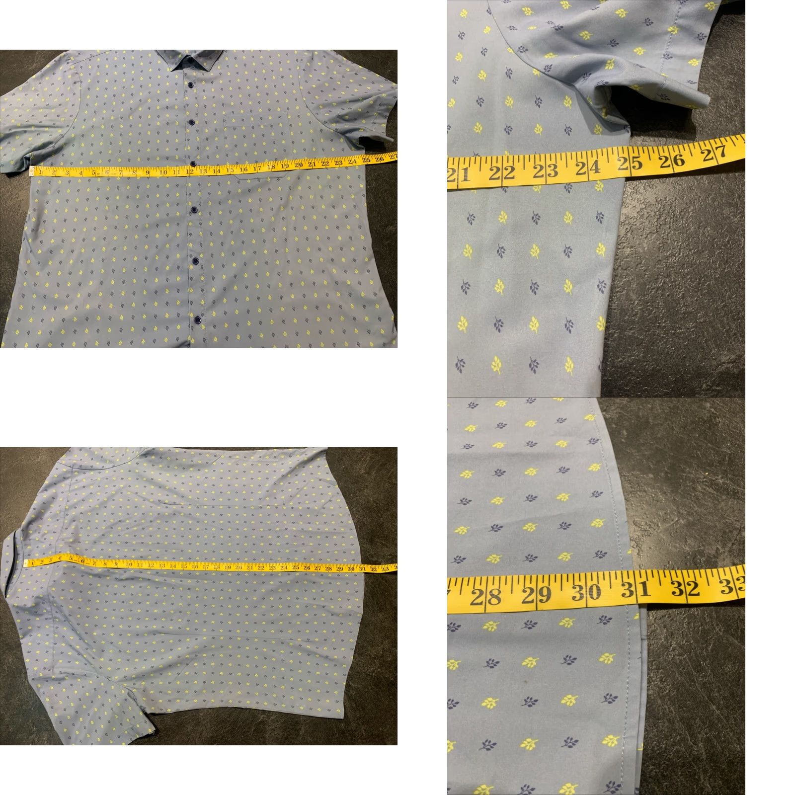 Mizzen+Main Mizzen+Main Men’s Trim Fit Short Sleeve Button-Up Shirt 2XL Blue Tropical Floral Print Size US XXL / EU 58 / 5 - 8 Thumbnail