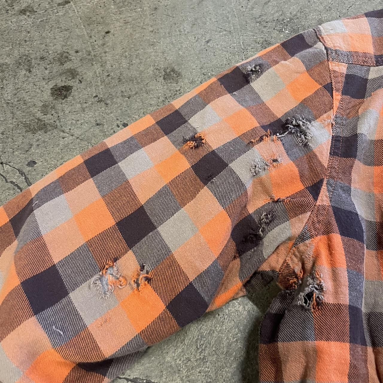 Wrangler Distressed Wrangler Authentic Orange Brown Flannel Button Up Size US XL / EU 56 / 4 - 7 Thumbnail