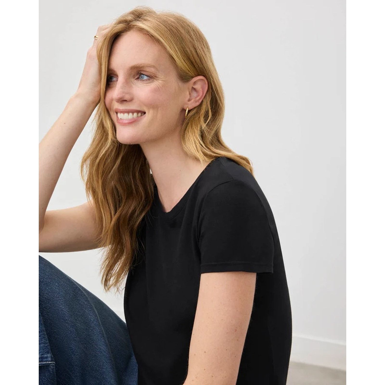 Splendid Splendid Women Black Supima Cotton Basic Crewneck Tee Size S Size S / US 4 / IT 40 - 4 Thumbnail