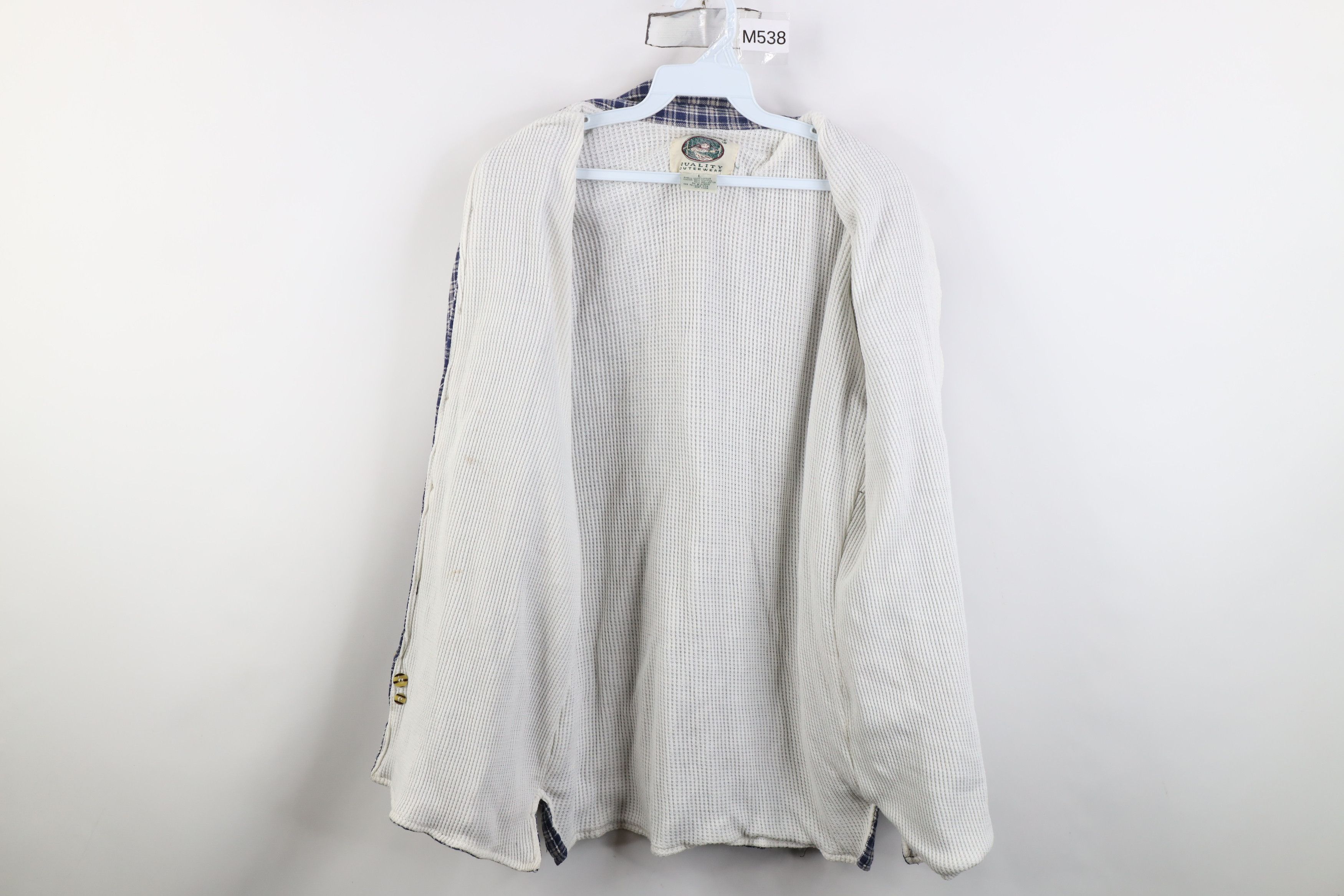 Vintage Vintage 90s Streetwear Waffle Lined Flannel Shirt Jacket Size US L / EU 52-54 / 3 - 8 Thumbnail