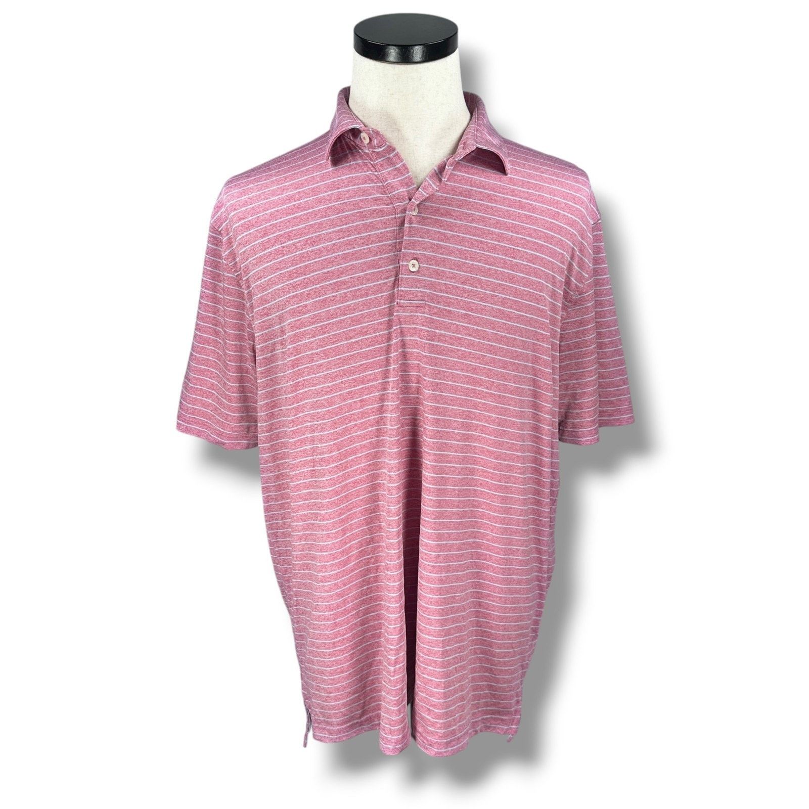 Other Johnnie-O Polo Shirt Mens XL Pink Blue Striped Golf Pullover Size US XL / EU 56 / 4 - 1 Thumbnail