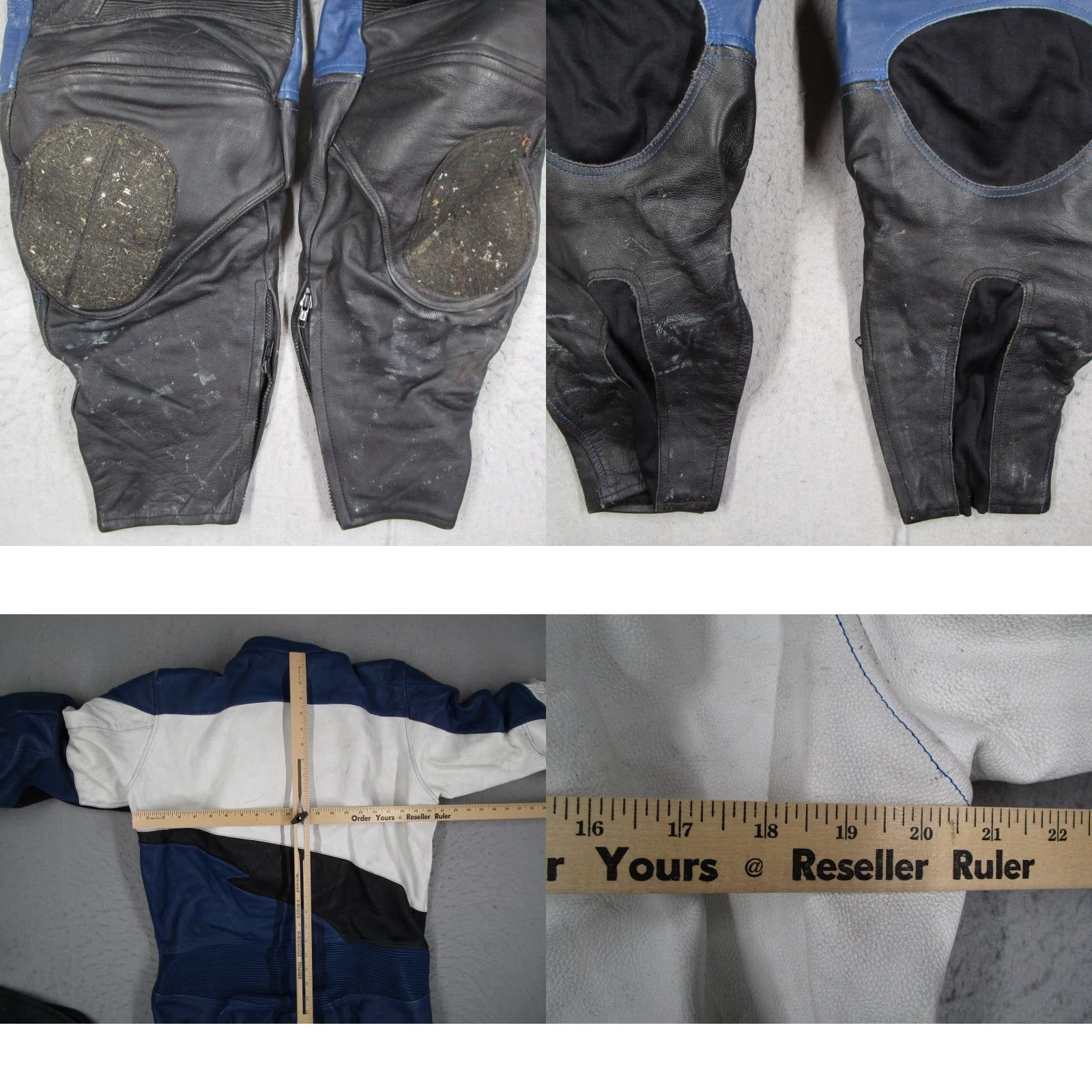 Vintage Yoshimura Racewear by Pilot Motorcycle Jacket Mens Leather Racing Suit Blue White 48 Size 48R - 8 Thumbnail
