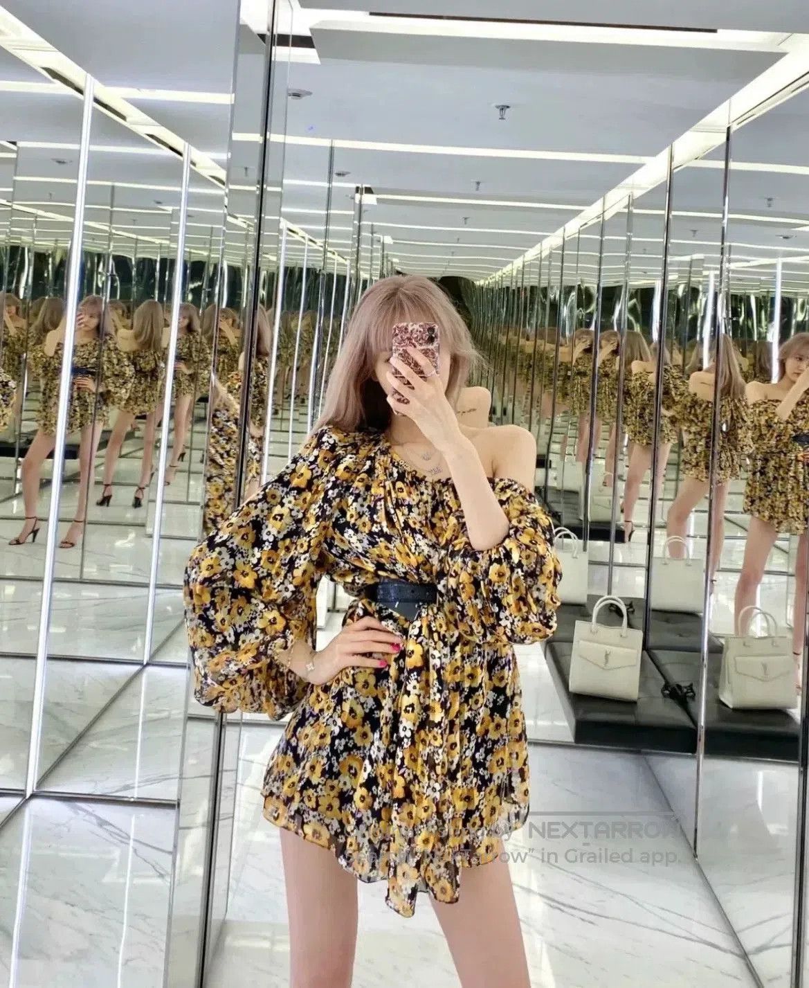 Saint Laurent Paris Saint Laurent Silk Floral Print Dress. Size XXS / US 00 / IT 34 - 1 Thumbnail