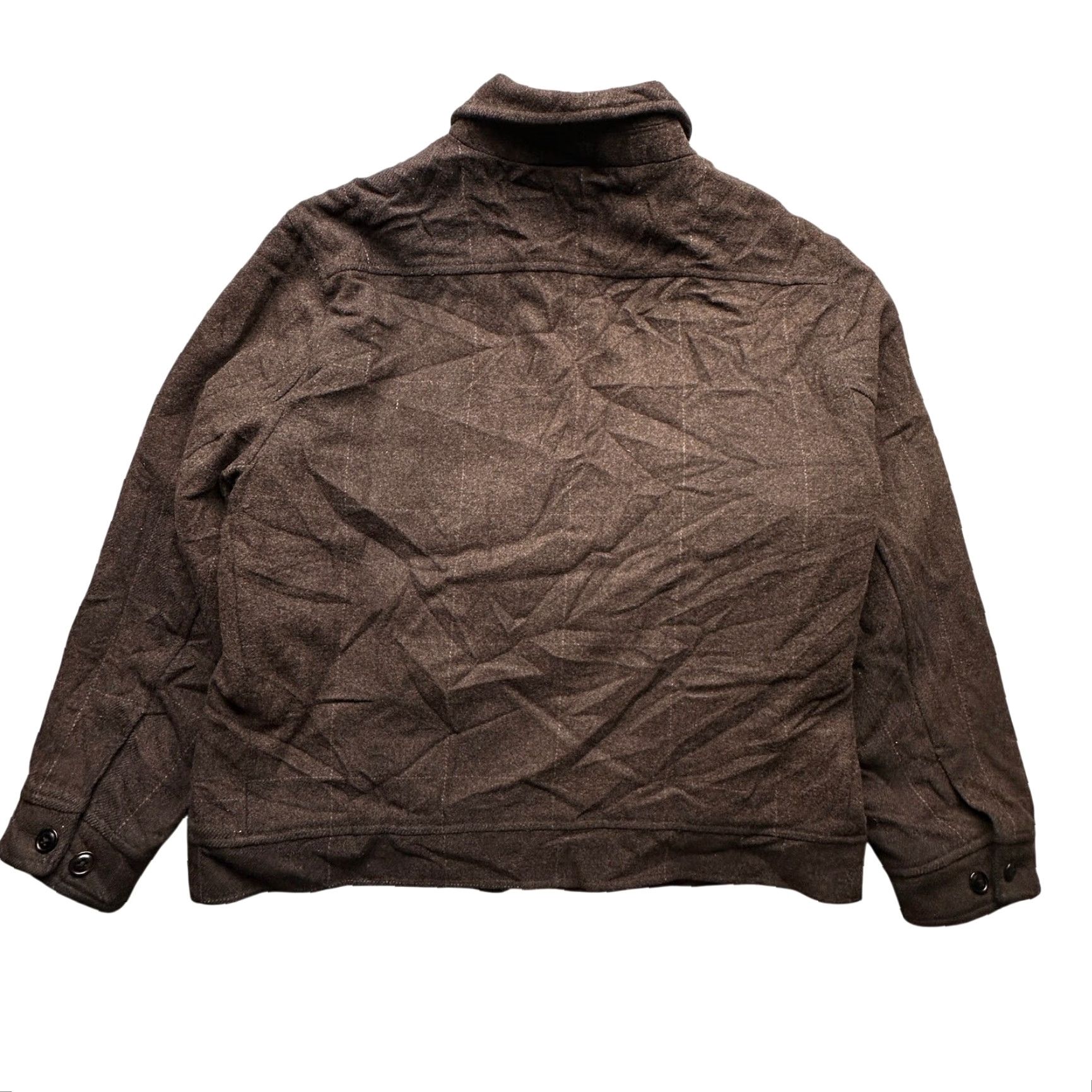 Gap GAP Wool Blend Quilt Lined Bomber Jacket Mens XL Grid Check Brown Pocket Battery of Quilted Zippered Pockets Size US XL / EU 56 / 4 - 2 Thumbnail