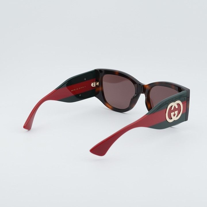 Gucci Gucci GG2115S 002 Sunglasses Dark Havana Cat Eye Frame Size ONE SIZE - 4 Thumbnail