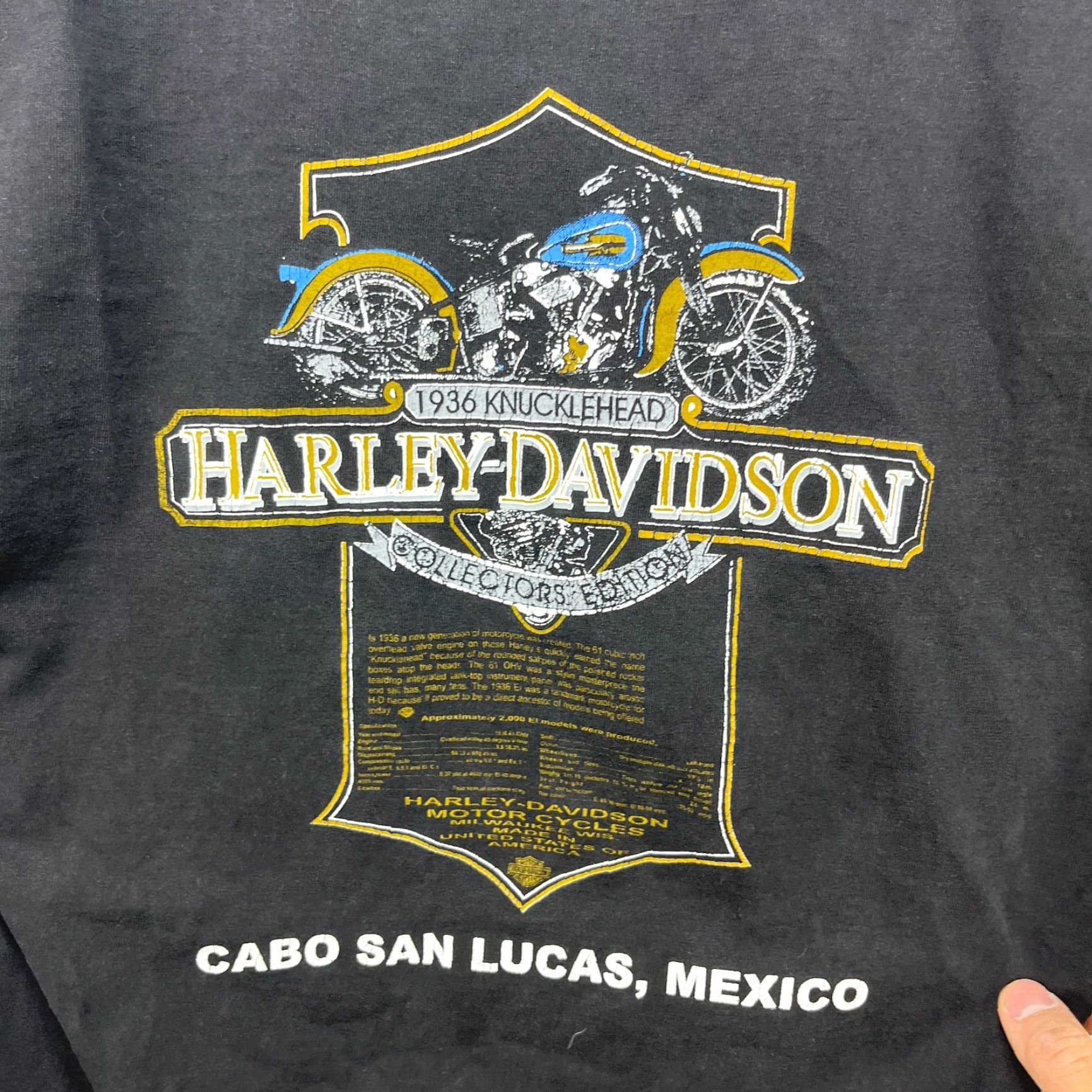 Harley Davidson VINTAGE Harley-Davidson T-Shirt Mens Large Black 90s Sun Faded Mexico Motorcycle Shirt Size US L / EU 52-54 / 3 - 4 Thumbnail