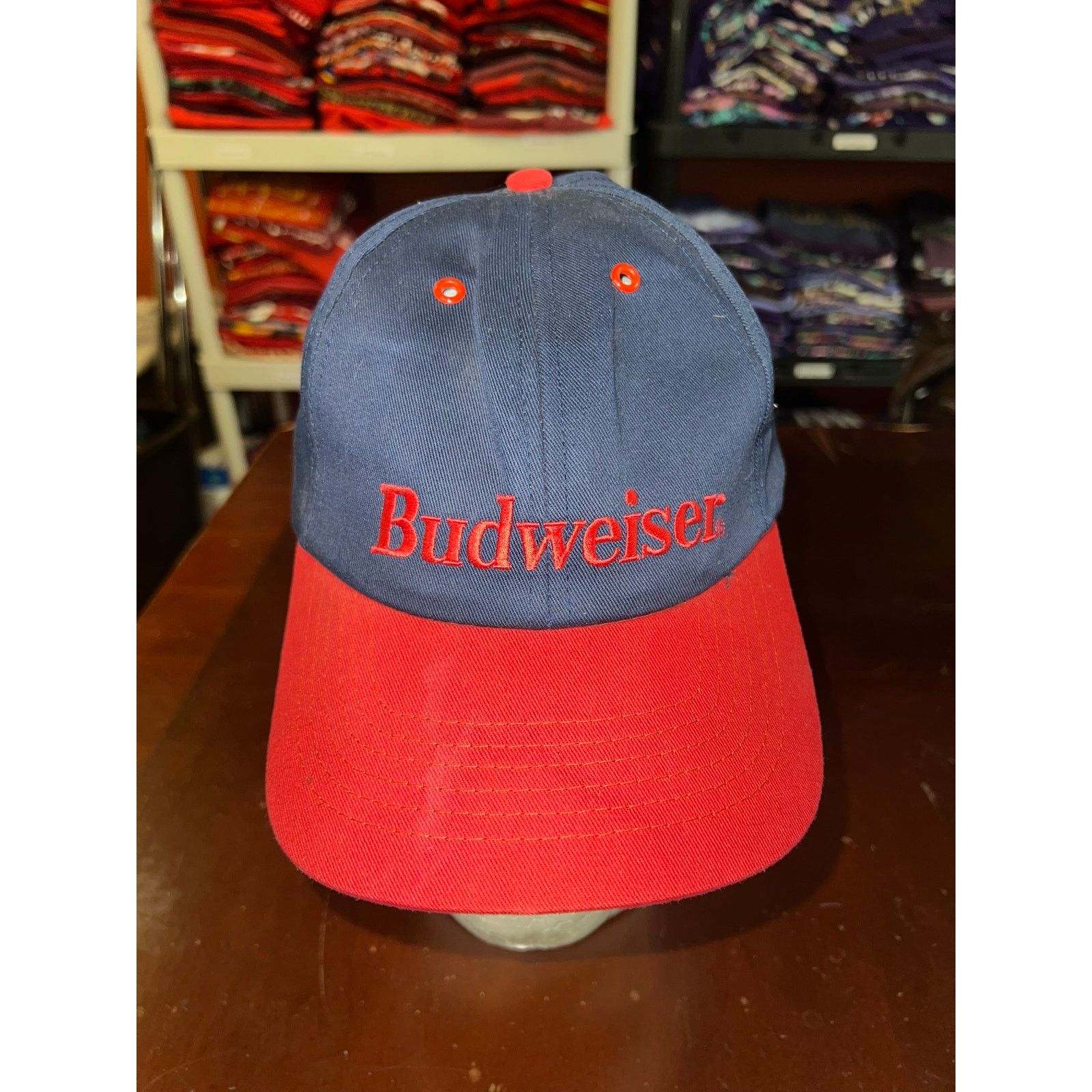 Budweiser Vintage Budweiser Snapback Blue Red Logo Hat Cap Headwear Size ONE SIZE - 2 Thumbnail