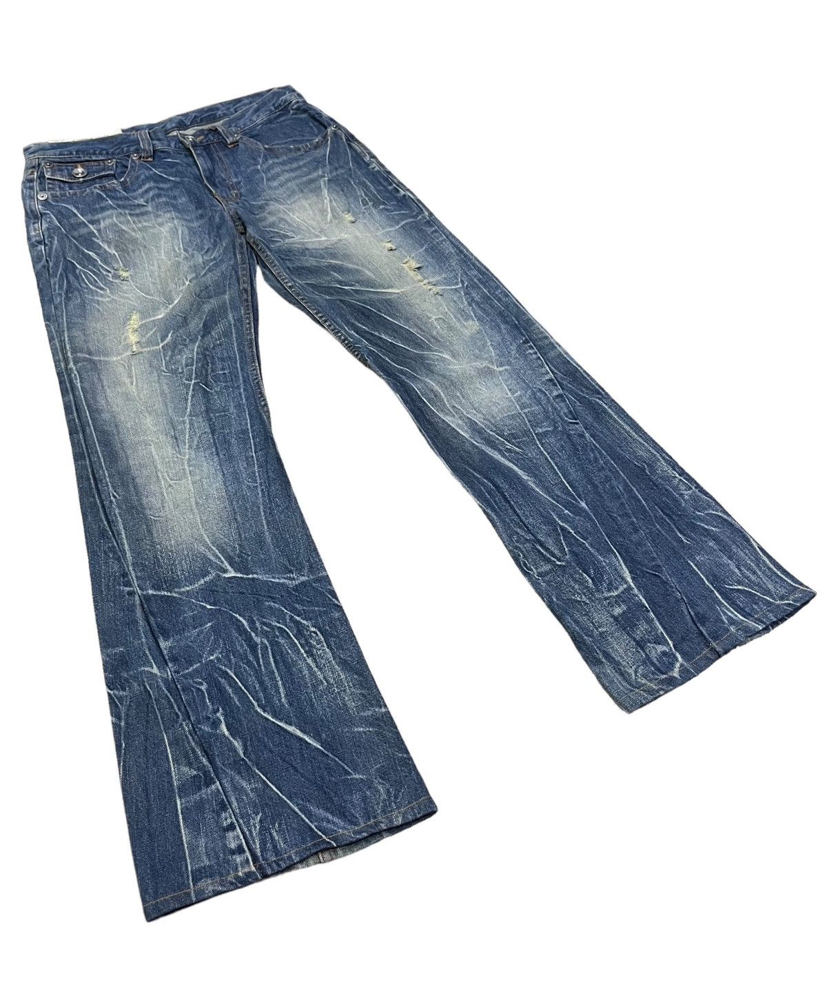 Vintage 🔥FYE💥ANTFUI PREMIUM LUXURY Distressed Punk Whiskered Flare Size US 31 - 1 Thumbnail