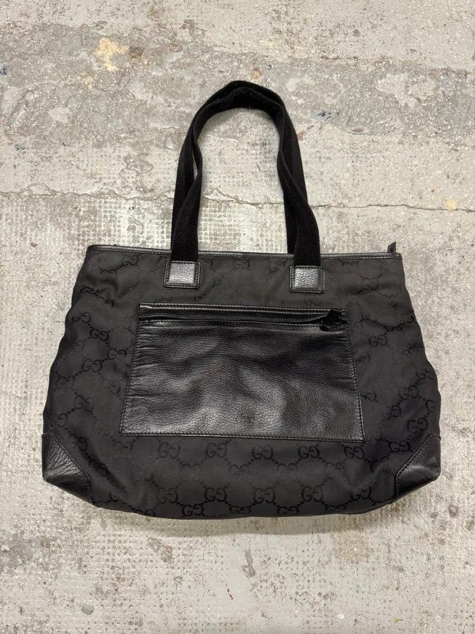 2000s Gucci Black Monogram Handle Bag