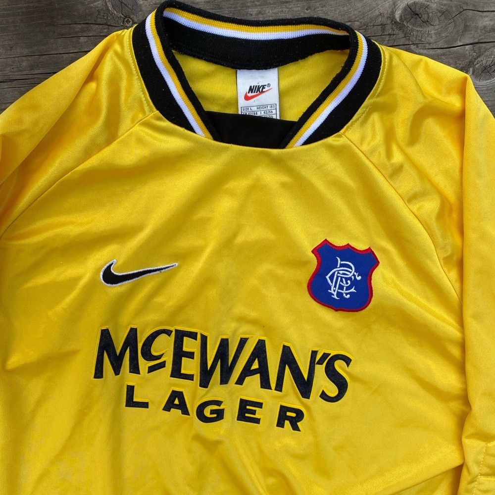 Nike × Vintage Vintage 1997-1999 Nike Glasgow Rangers Goalkeeper Shirt Lar Size US L / EU 52-54 / 3 - 6 Thumbnail