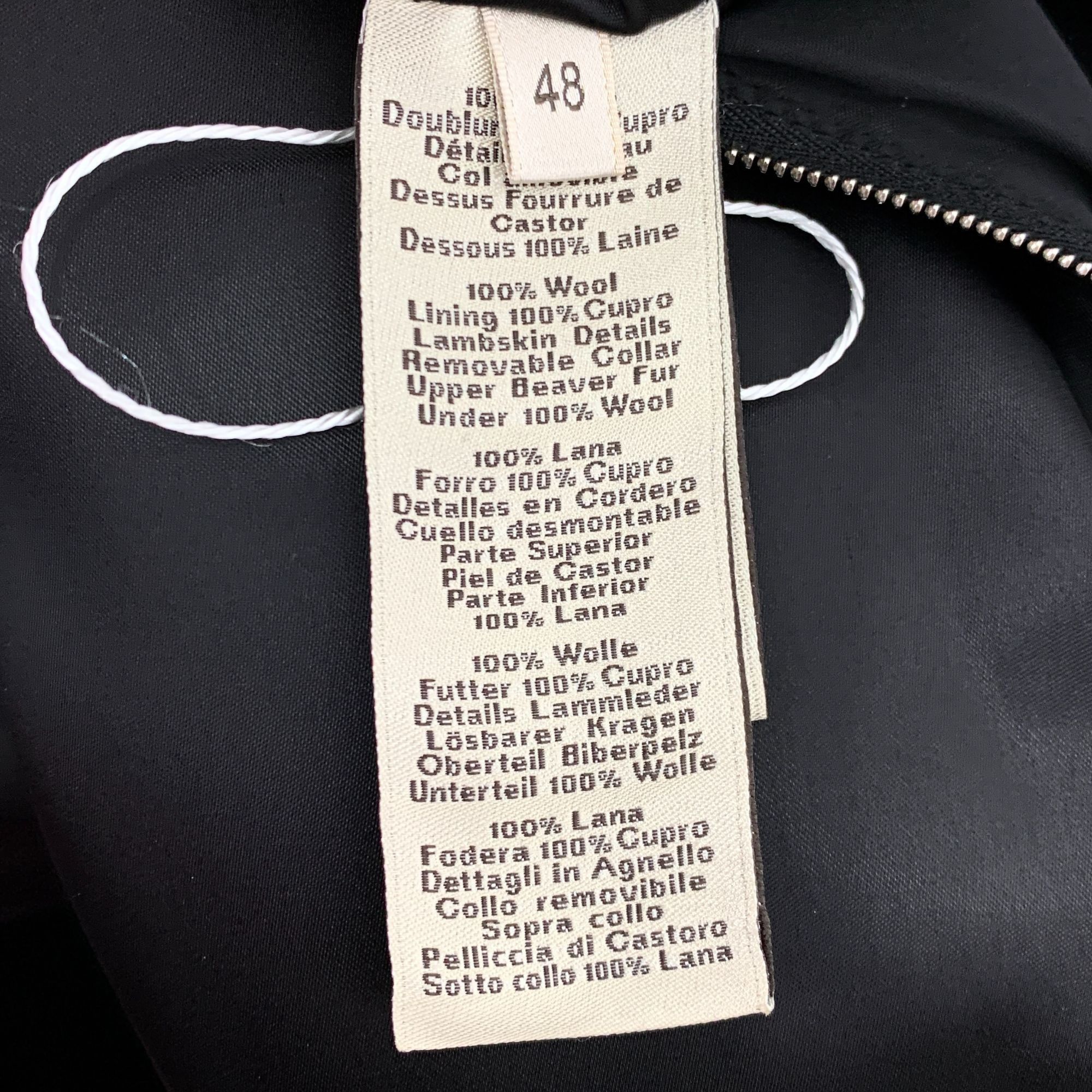 Hermes Hermès Black Wool & Beaver Fur Collar Jacket Size 48 Size US M / EU 48-50 / 2 - 6 Thumbnail