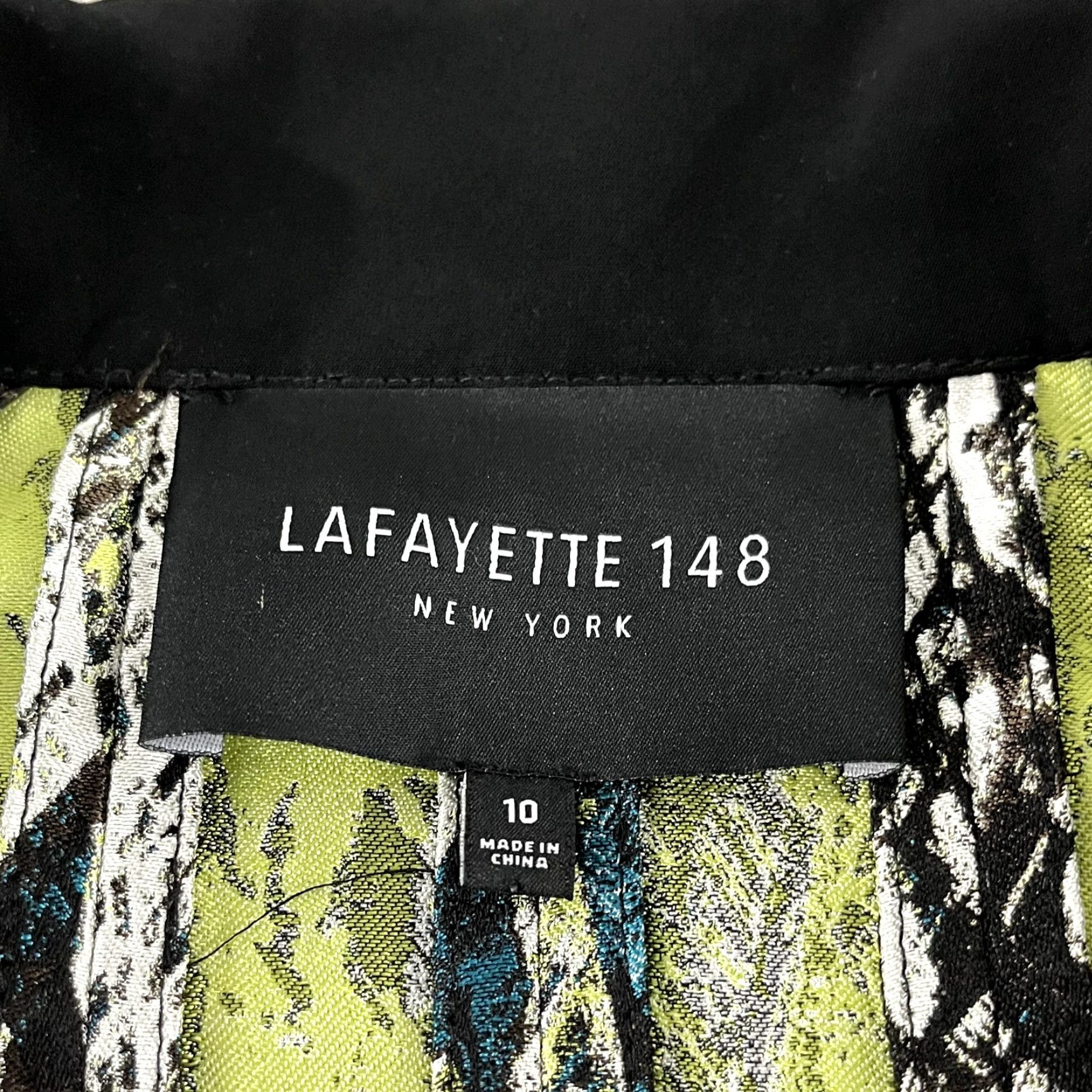 Vintage LAFAYETTE 148 NEW YORK Jacket Womens Size 10 100% Silk Abstract Art Blazer Snap Size L / US 10 / IT 46 - 2 Thumbnail