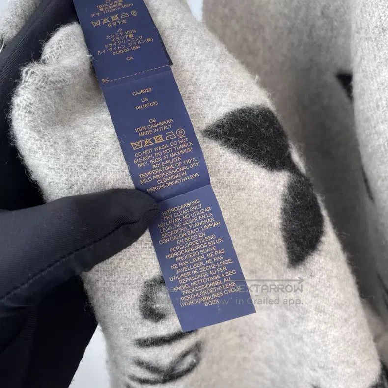 Louis Vuitton Louis Vuitton Black and grey full-print cashmere double-si Size ONE SIZE - 7 Thumbnail