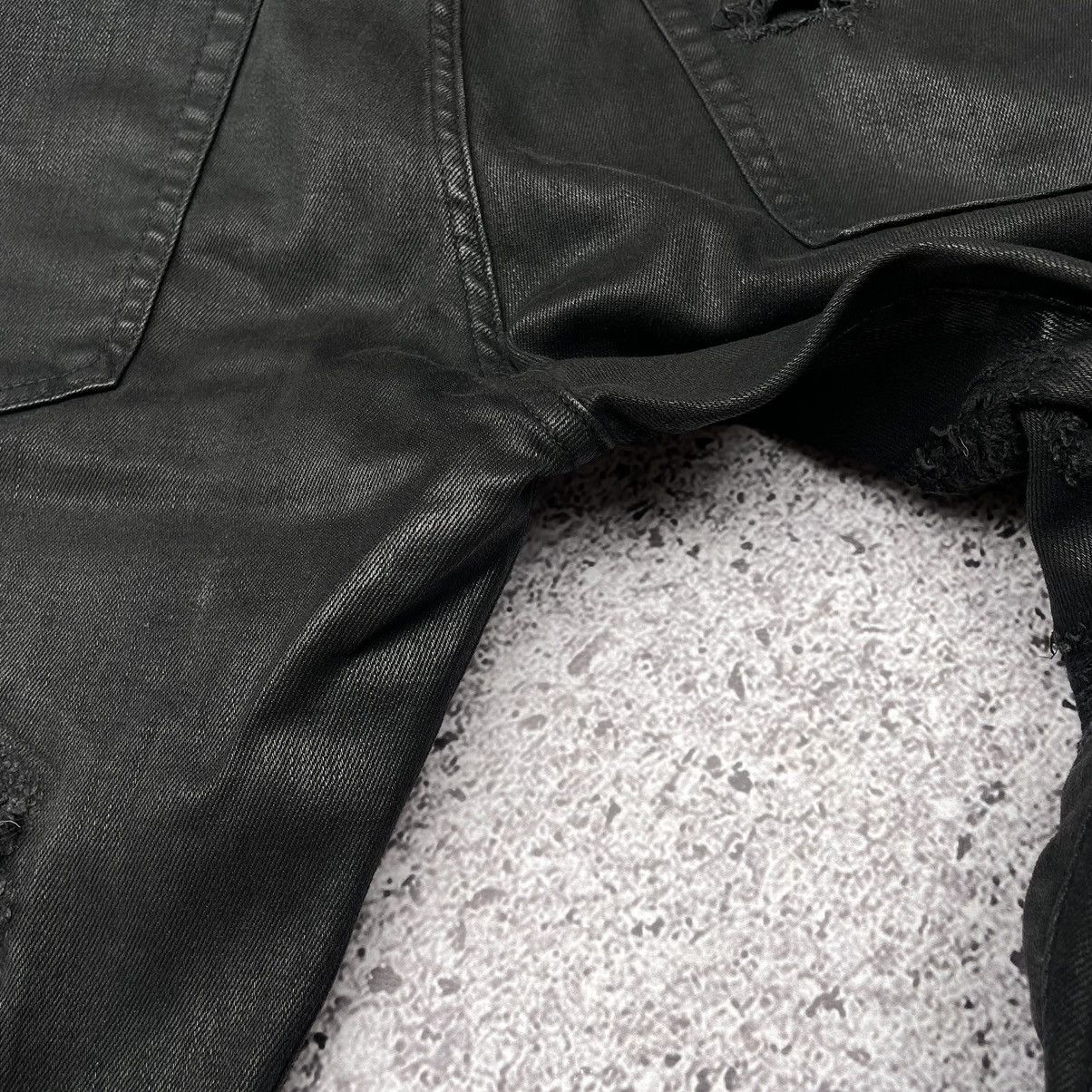 Represent Clo. Represent Clo. Shredded Distressed Black Wax Denim Jeans Size US 36 / EU 52 - 17 Thumbnail