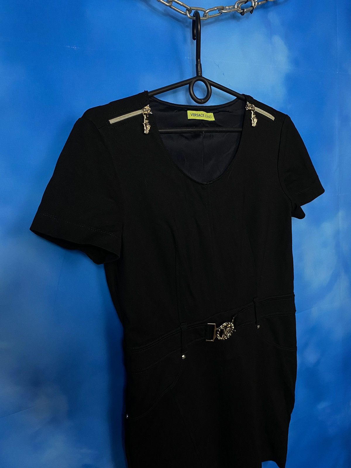 Versace 🔥 VERSACE MIDI DRESS WITH METAL BELT Size M / US 6-8 / IT 42-44 - 2 Thumbnail