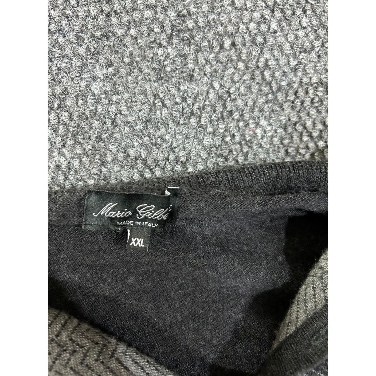 Vintage Mario Gilberti Sweater Mens 2XL Charcoal Gray Merino Wool Herringbone Mock Neck Pullover Zipper Logo Knit Wool Knitwear Size US XXL / EU 58 / 5 - 4 Thumbnail