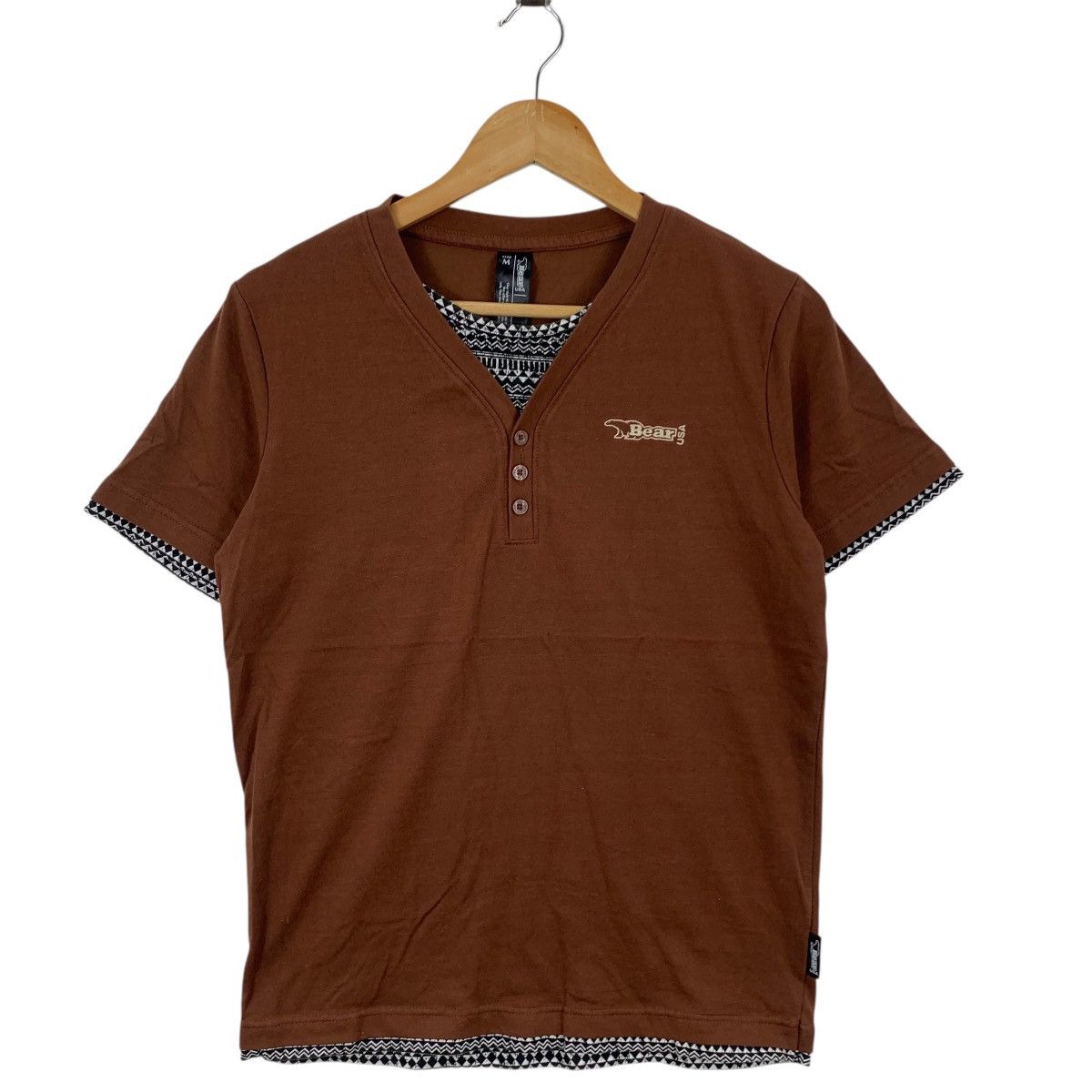Other BEAR USA AZTEC Navajo Native Henley Embroidered Logo Tee Size US M / EU 48-50 / 2 - 5 Thumbnail
