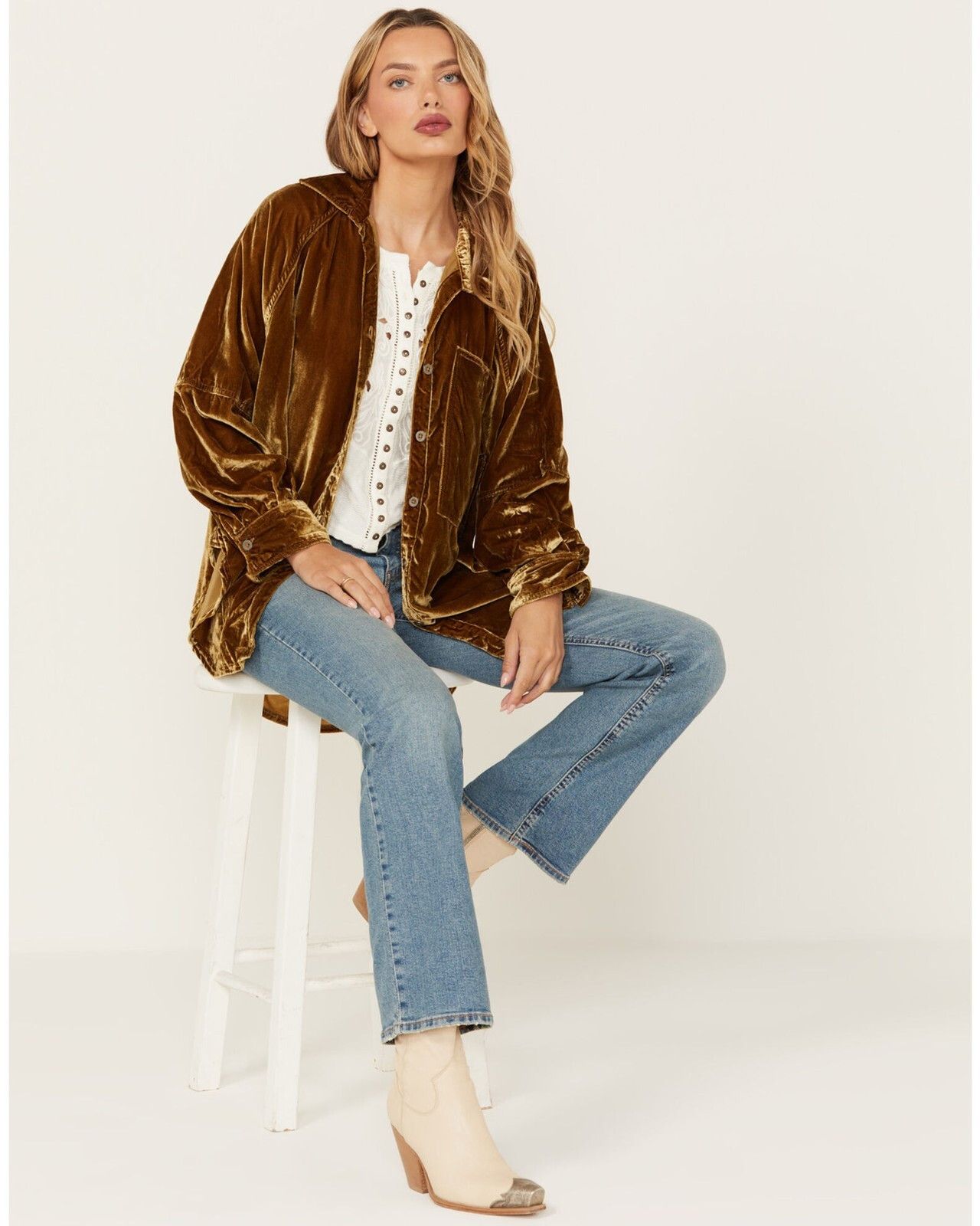 Free People Free People Velvet Knight Skies in Terra Cotta ( M ) Size M / US 6-8 / IT 42-44 - 4 Thumbnail