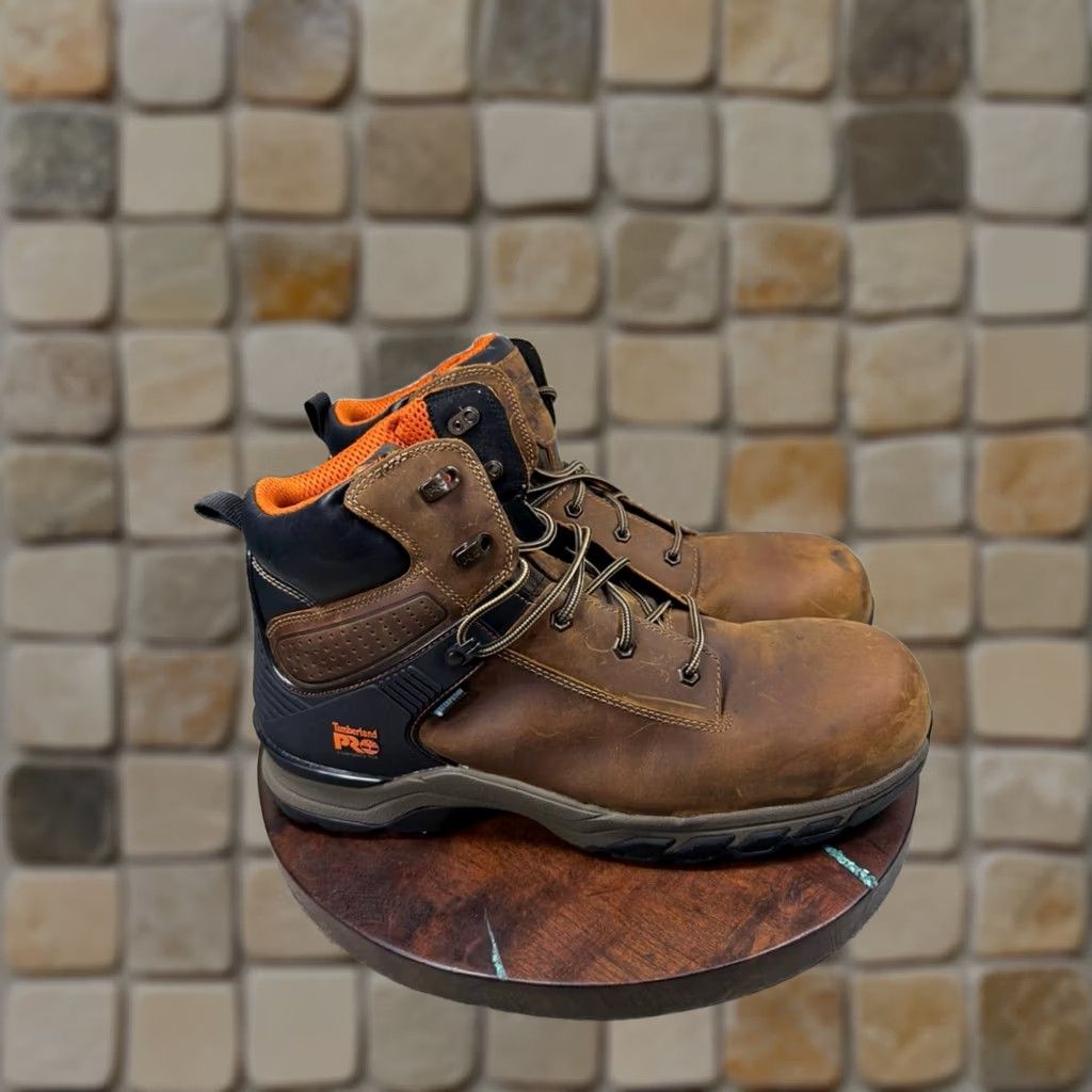 Timberland Pro Boot Mens Size 14 M Hypercharge Composite Toe Work Brown Leather, Men's