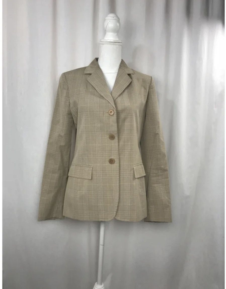 Max Mara Max Mara Weekend Beige Checked Tailored Blazer Size M / US 6-8 / IT 42-44 - 3 Thumbnail