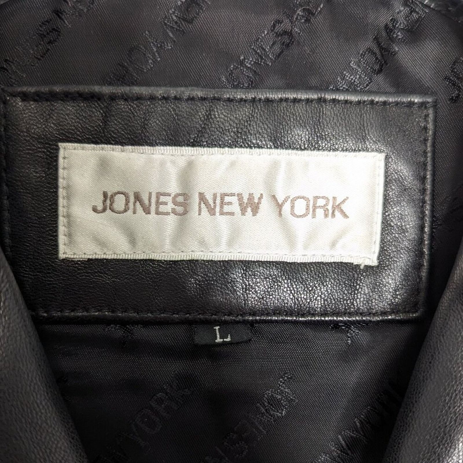 Vintage Vintage Jones New York Black Leather Long Sleeve Blazer L Size L / US 10 / IT 46 - 3 Thumbnail