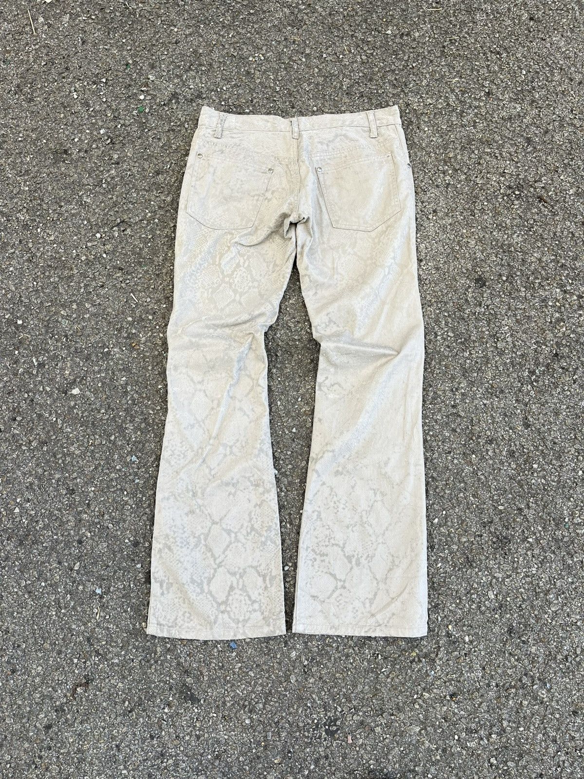 Hysteric Glamour Semantic Design Jeans Snake Skin Velvet Pattern Flared Pants Size US 30 / EU 46 - 9 Thumbnail