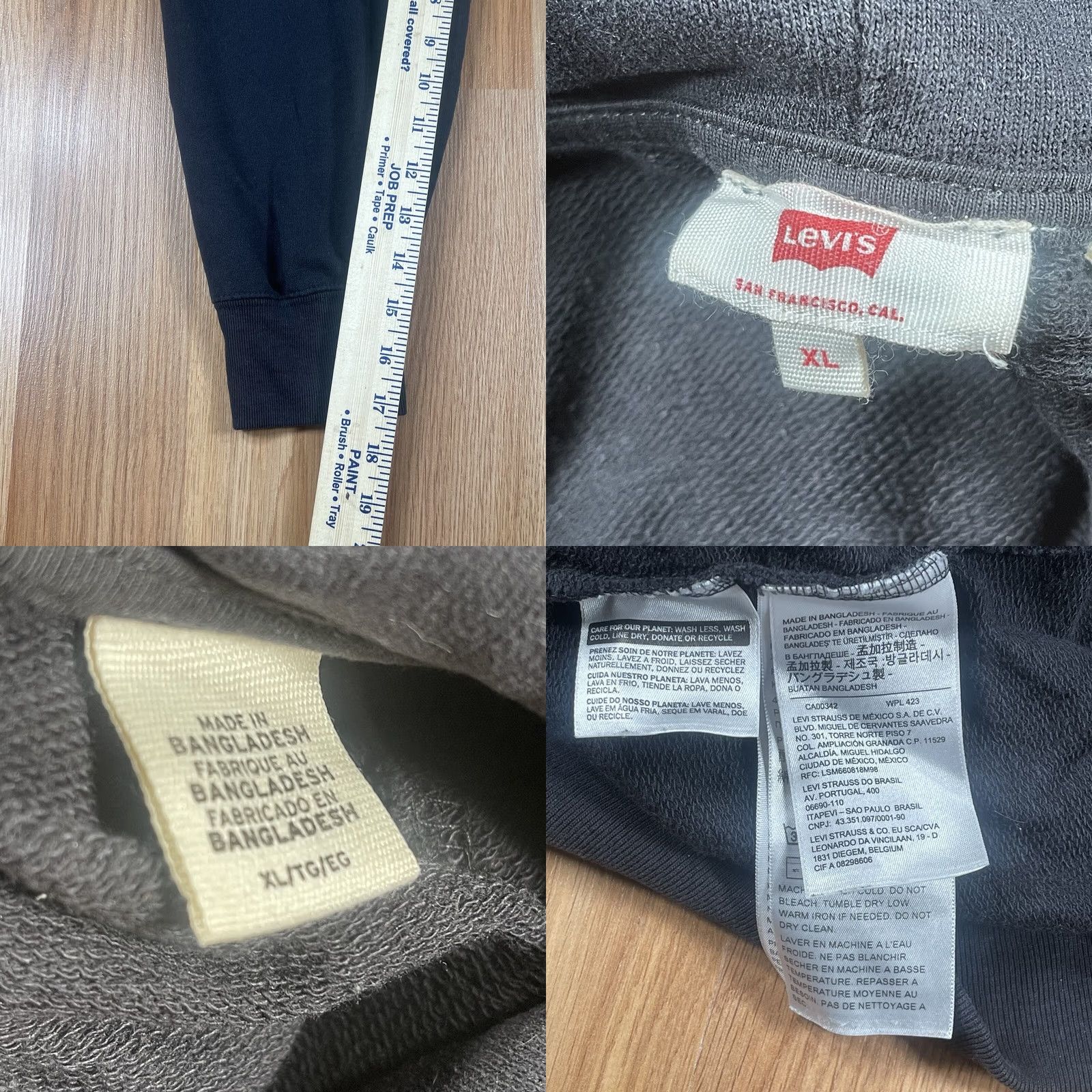 Levi's Levi’s Hoodie Mens XL Black Pullover Long Sleeve Cotton Blend Sweatshirt Fleece Logo Regular Size US XL / EU 56 / 4 - 8 Thumbnail