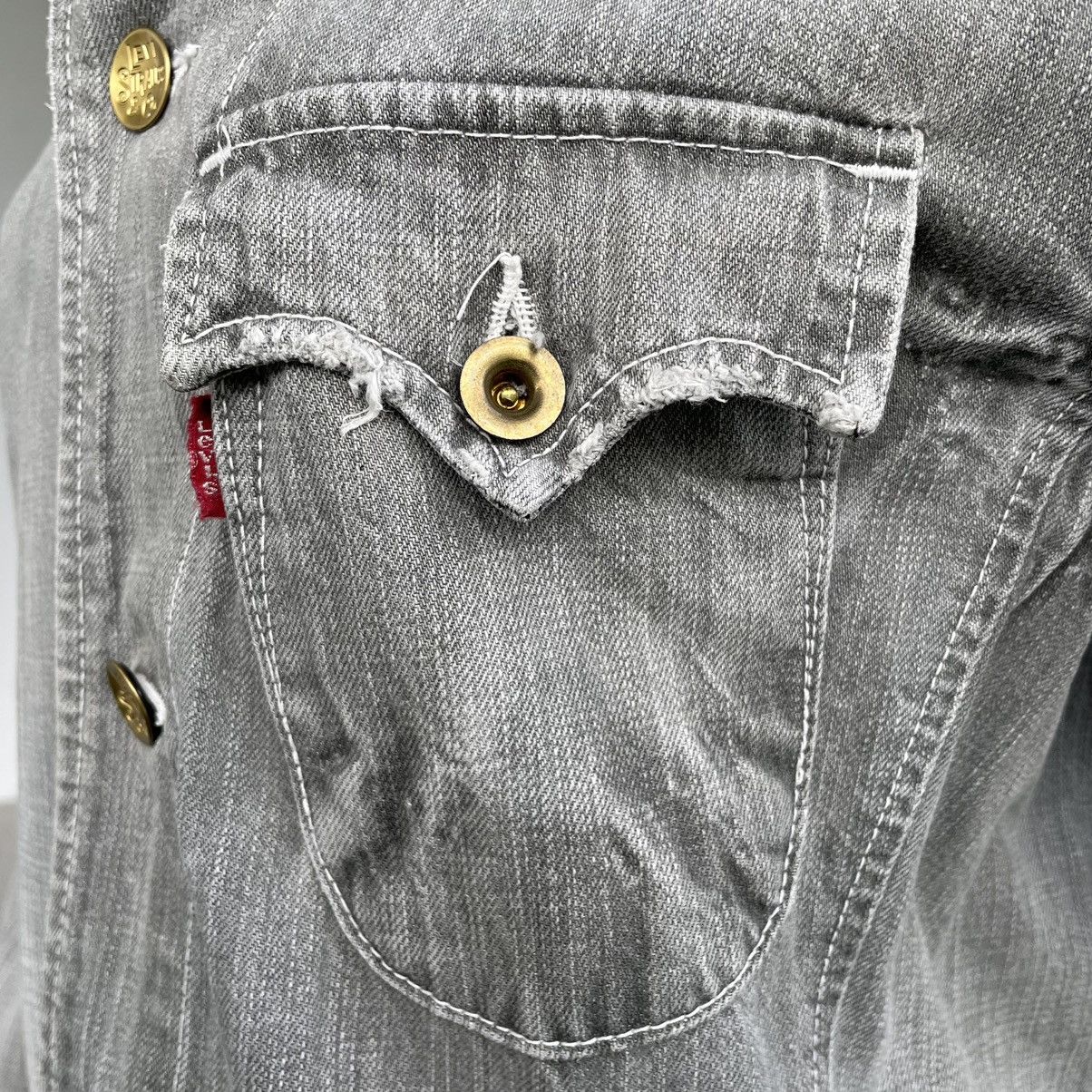 Levi's × Levi's Vintage Clothing Vintage Levis Denim Redloop Grey workers Jacket Size L / US 10 / IT 46 - 13 Thumbnail