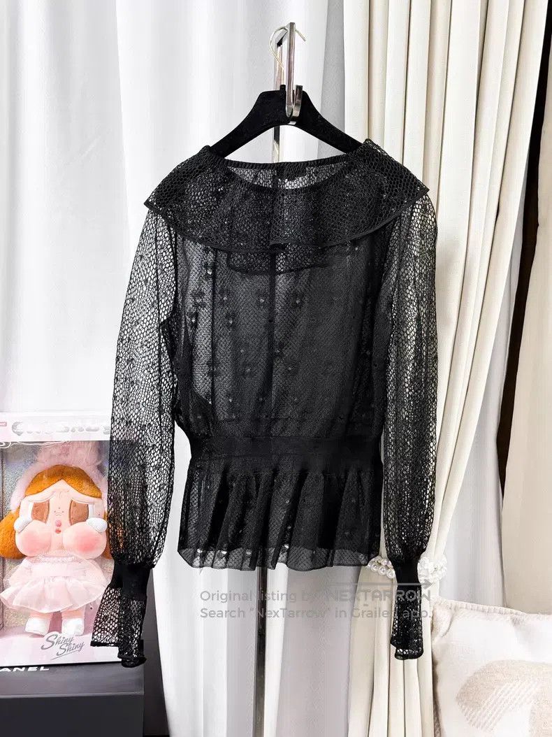 Chanel Chanel Lace transparent ruffle long sleeves Size XS / US 0-2 / IT 36-38 - 2 Thumbnail