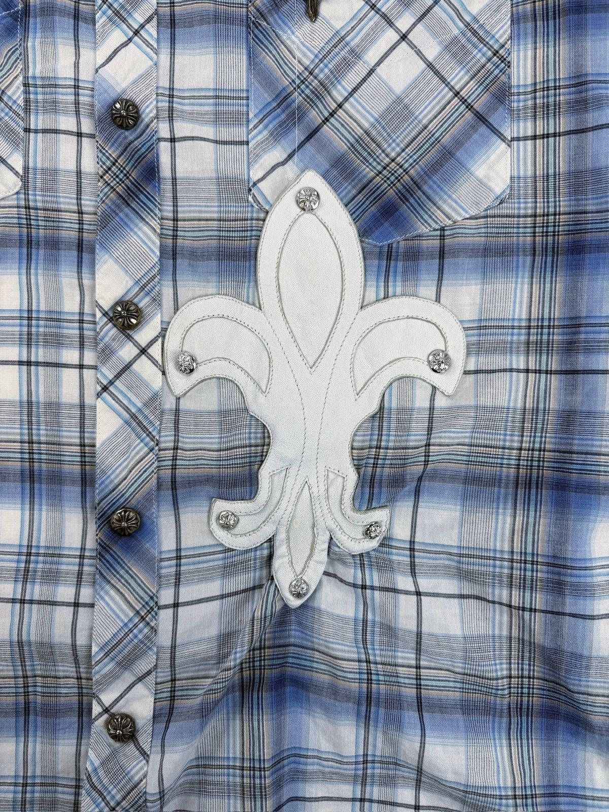 Chrome Hearts Chrome Hearts Fleur de Lis Patch Dagger Silver Flannel Shirt Size US L / EU 52-54 / 3 - 2 Thumbnail