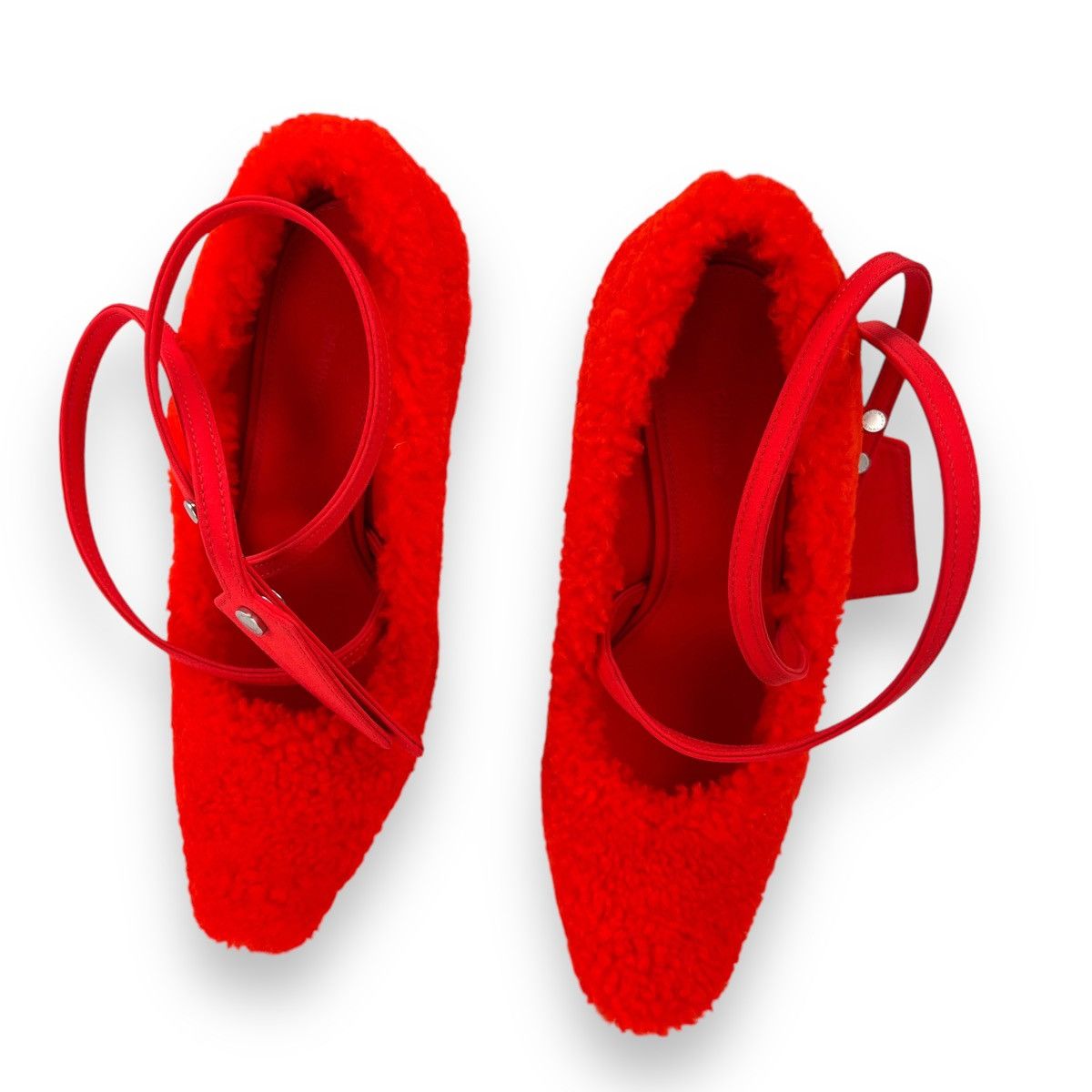 Off-White Off-White Orange Furry Zip Tie Pumps Size US 7 / IT 37 - 2 Thumbnail