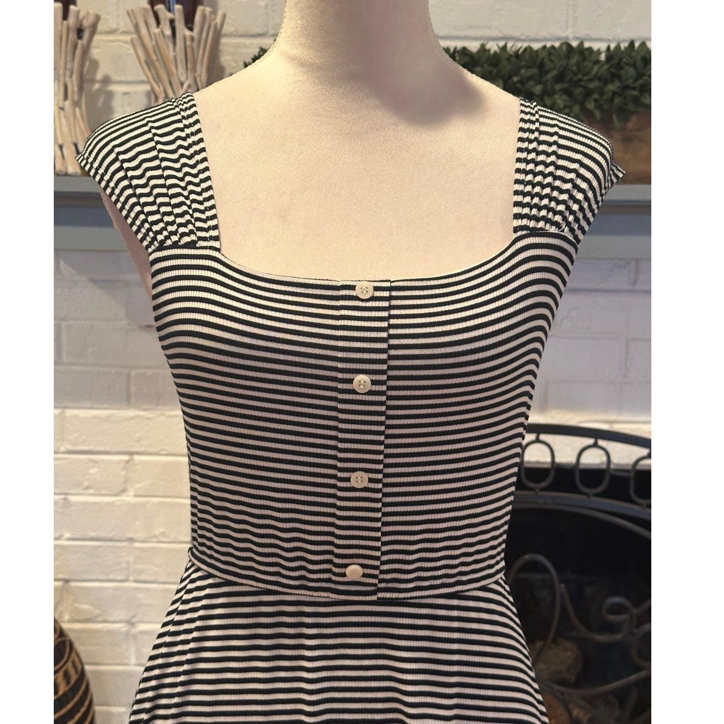 Other Cooper Key Women's Black White Stripped Casual Mini Dress S Size S / US 4 / IT 40 - 2 Thumbnail