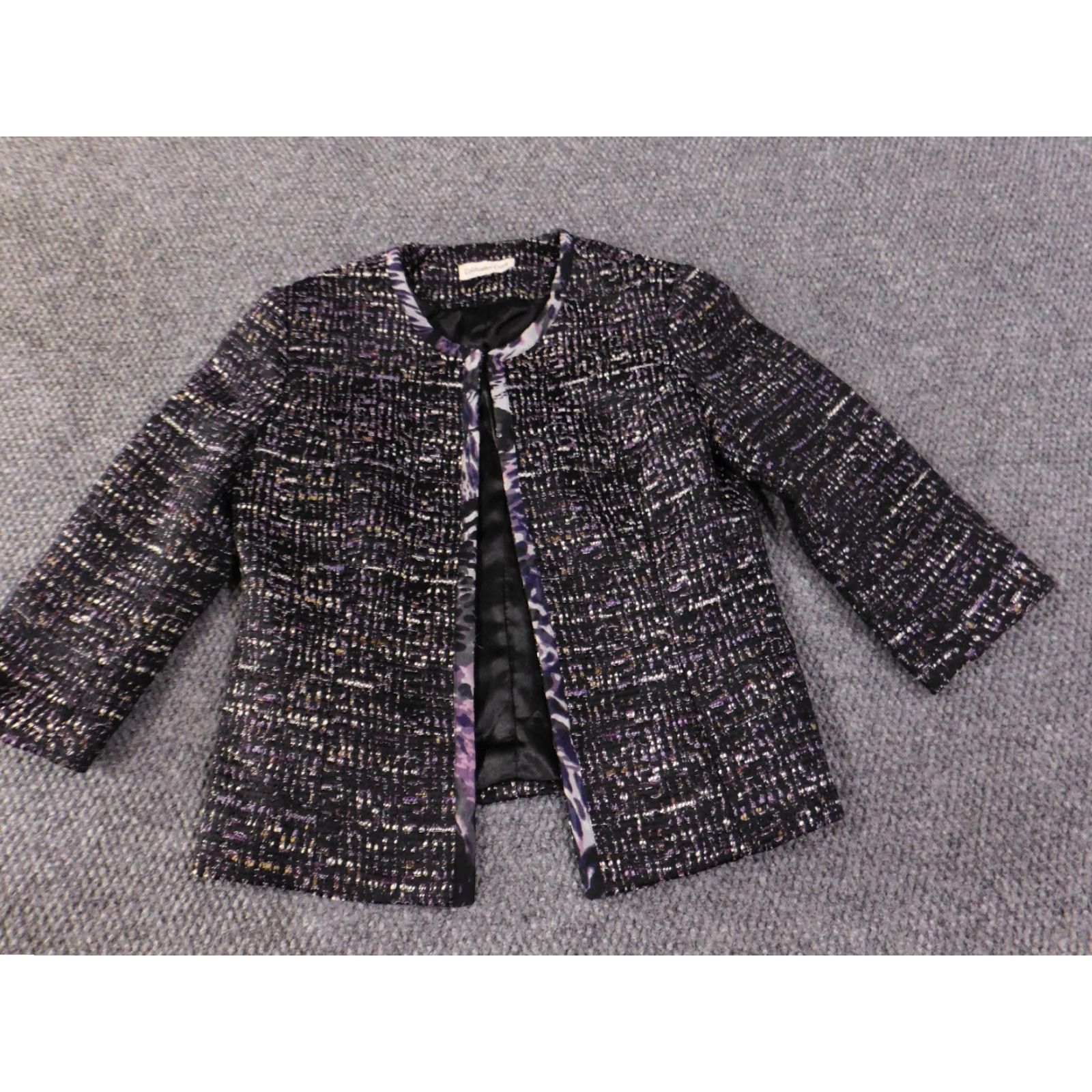 Coldwater Creek Coldwater Creek Blazer Women M Black Tweed Full Zip Collared Lined Industry: Casual, Business, Travel Size M / US 6-8 / IT 42-44 - 3 Thumbnail