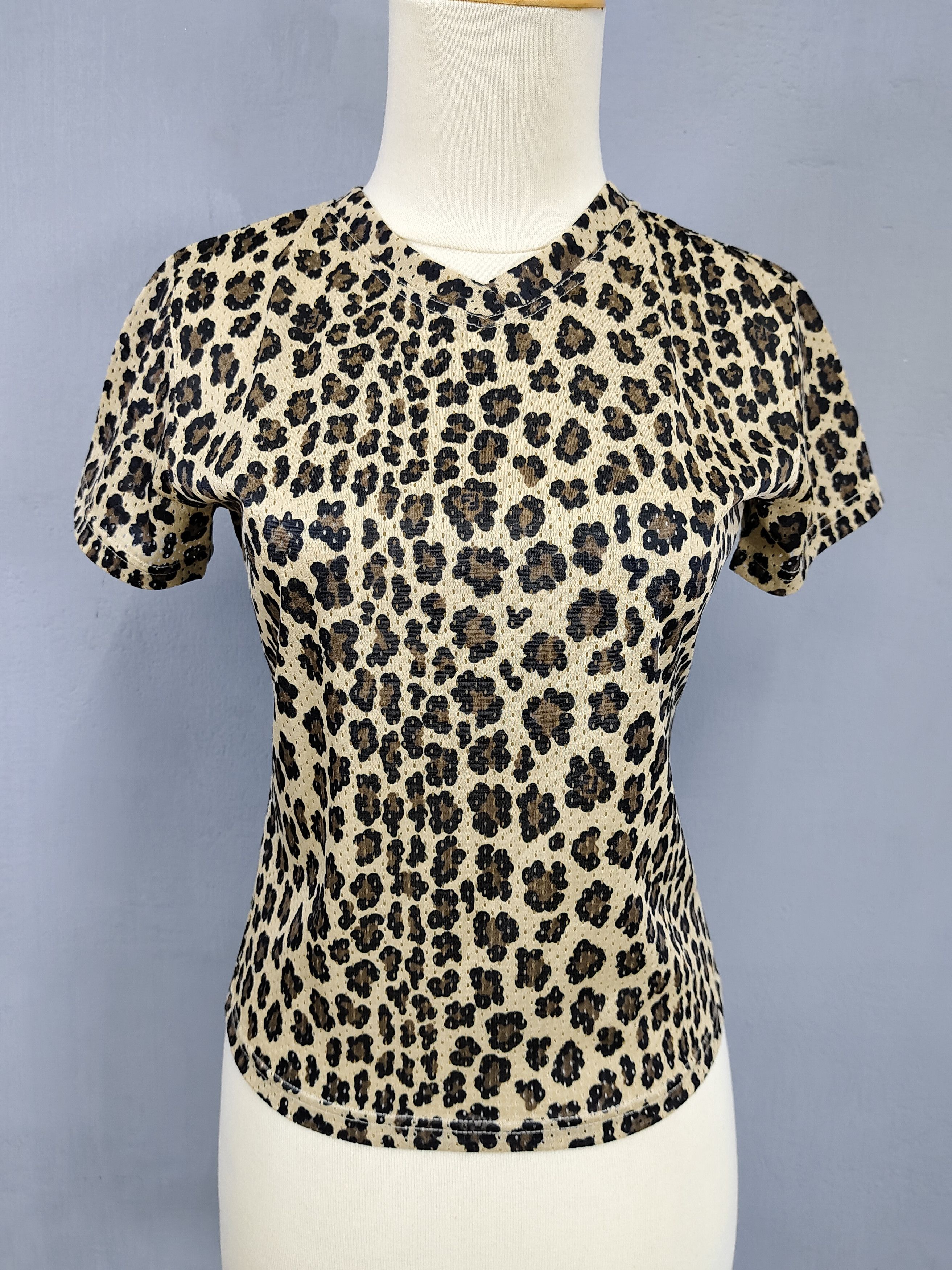 Fendi 90s FENDI🔥Glam Rock Leopard Print Micro Perforated Top Size M / US 6-8 / IT 42-44 - 8 Thumbnail