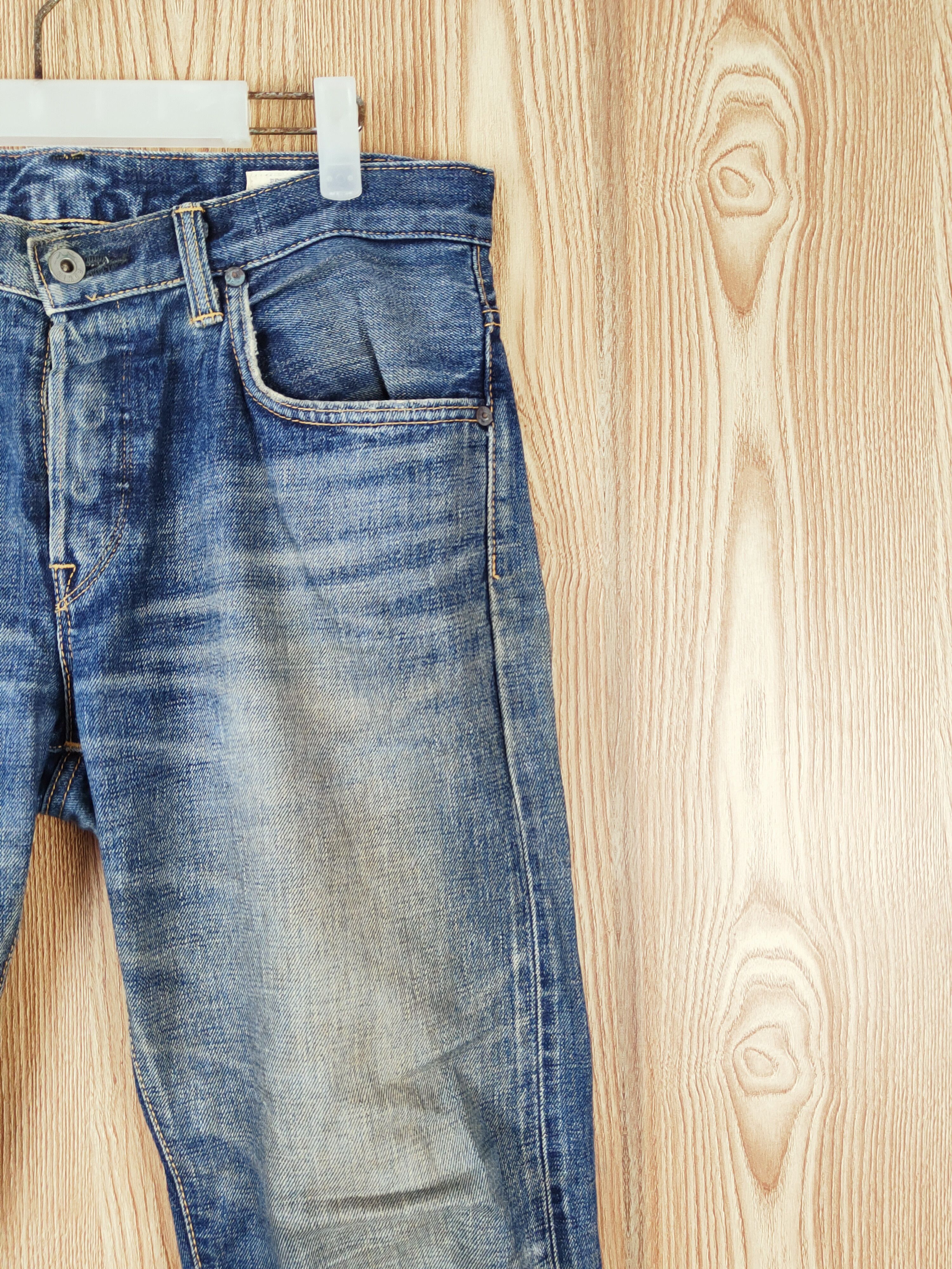 Edwin Edwin japan denim Dark Blue Distressed Ripped Jeans #W949 Size US 31 - 5 Thumbnail