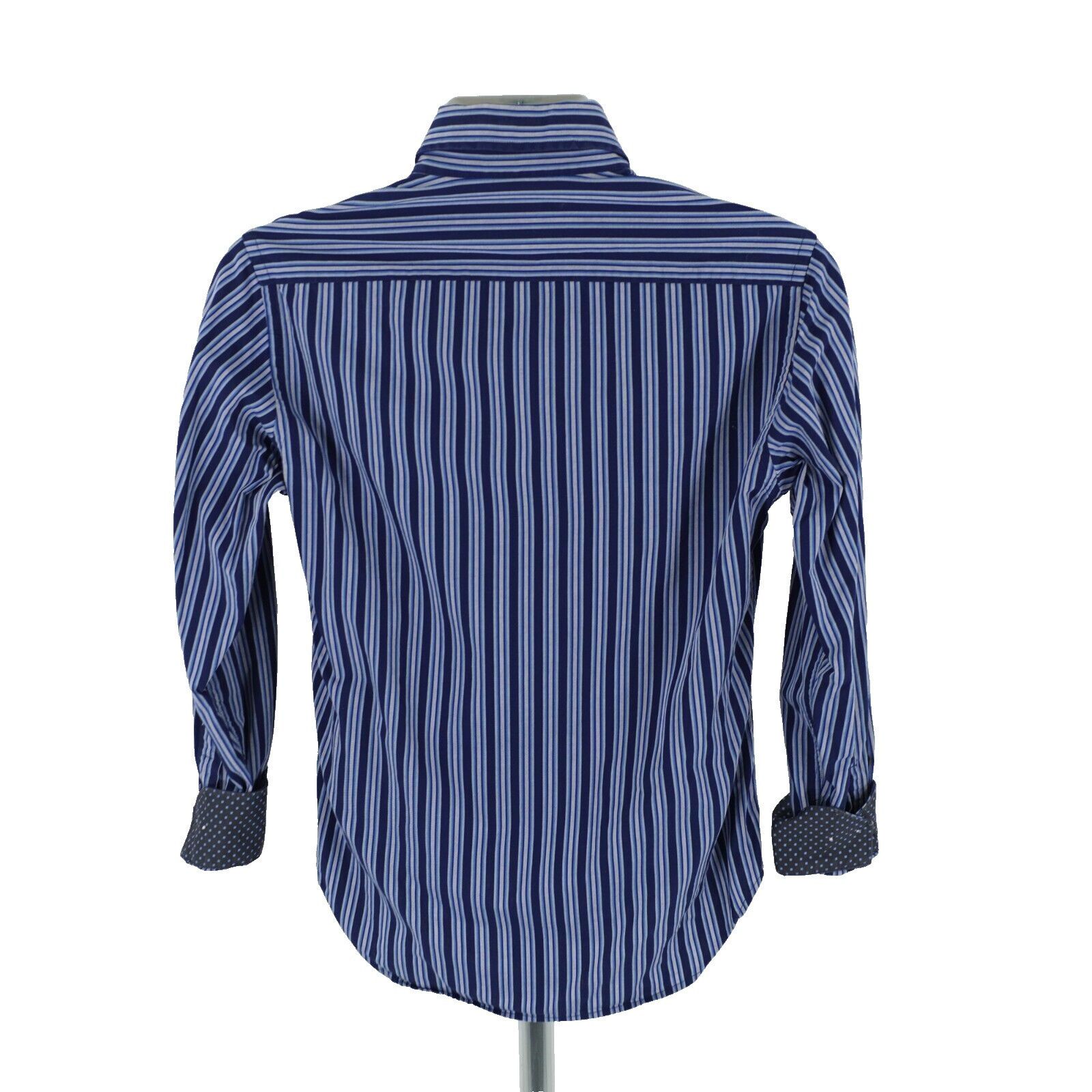 Tailorbyrd Tailorbyrd Blue Striped Flip Cuff Pocket Front Button Down S Size US S / EU 44-46 / 1 - 7 Thumbnail