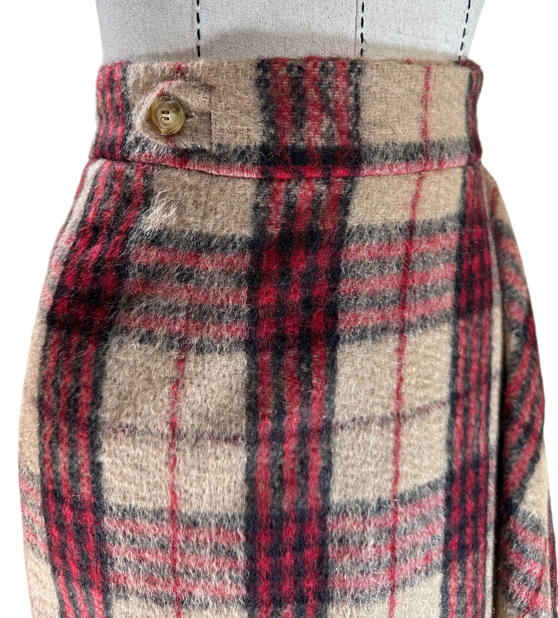 Max Mara Wool Tartan Skirt Size 25" / US 0 / IT 36 - 5 Thumbnail