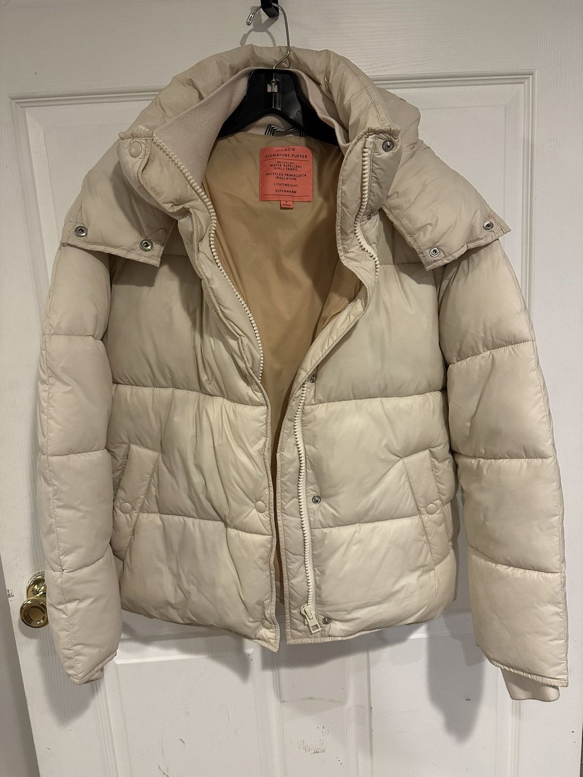 J.Crew 2020 J.Crew Women’s Flurry Puffer Jacket Cream Size Small Size S / US 4 / IT 40 - 1 Thumbnail