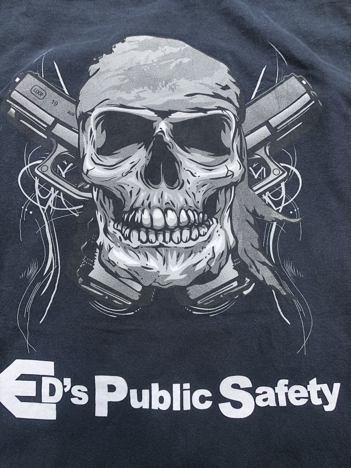 Vintage Vintage Y2K ED’S Public Safety Skull Logo Backhit Tee Size US XL / EU 56 / 4 - 5 Thumbnail
