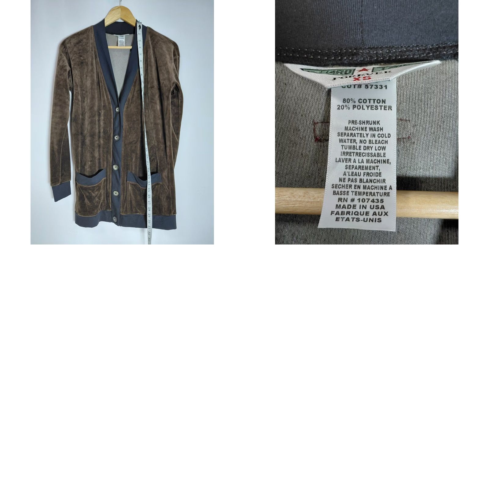 Hard Tail HARD TAIL Brown Cardigan Sweater Women's XS Knit Cotton Blend V-Neck Long Sleeve Button-Up Solid Pull-On Cardigan Size XS / US 0-2 / IT 36-38 - 8 Thumbnail