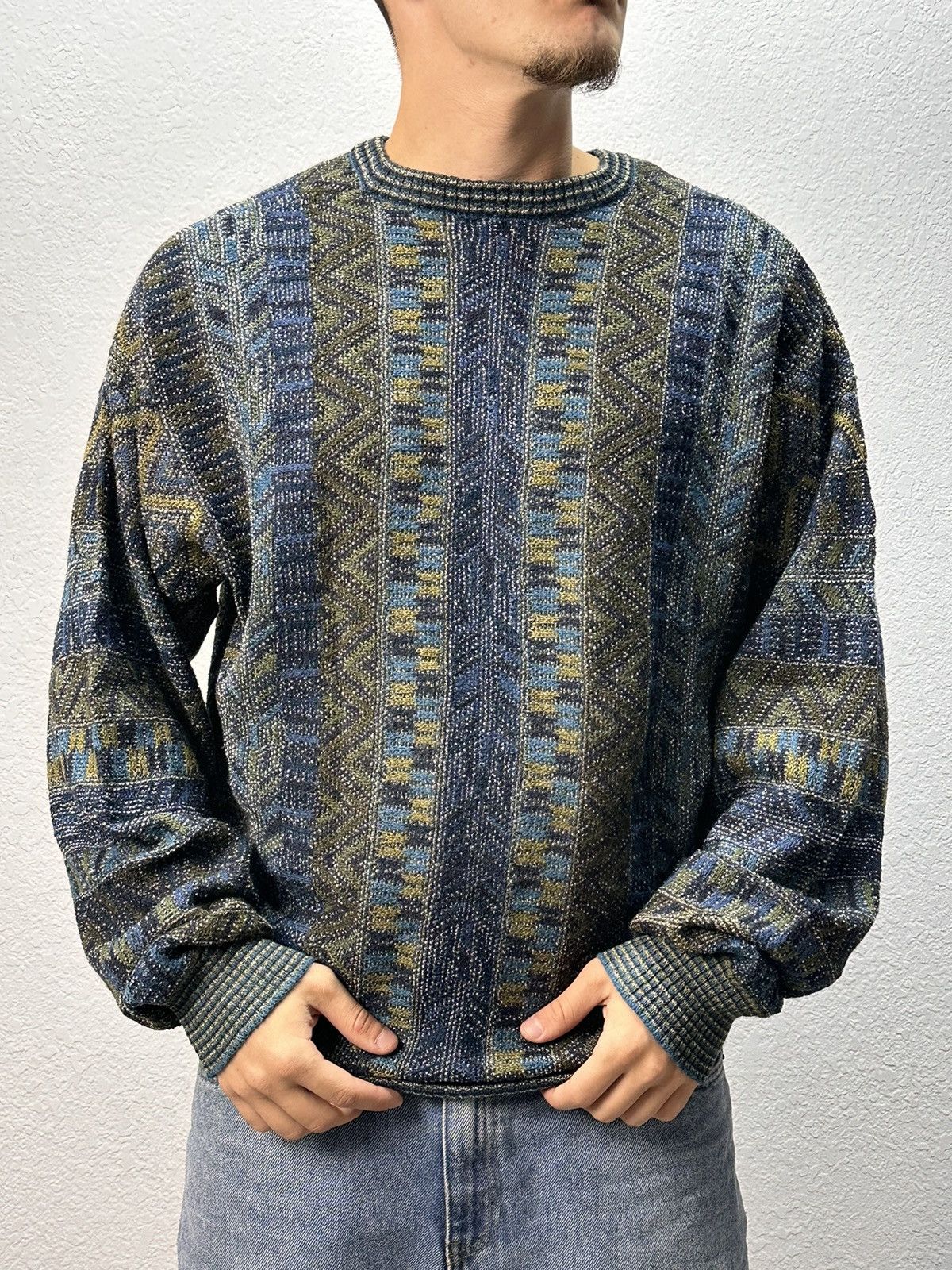 Coogi Vintage Multicolour Carlo Colucci Knit Sweater Coogi Canada Size US L / EU 52-54 / 3 - 1 Thumbnail