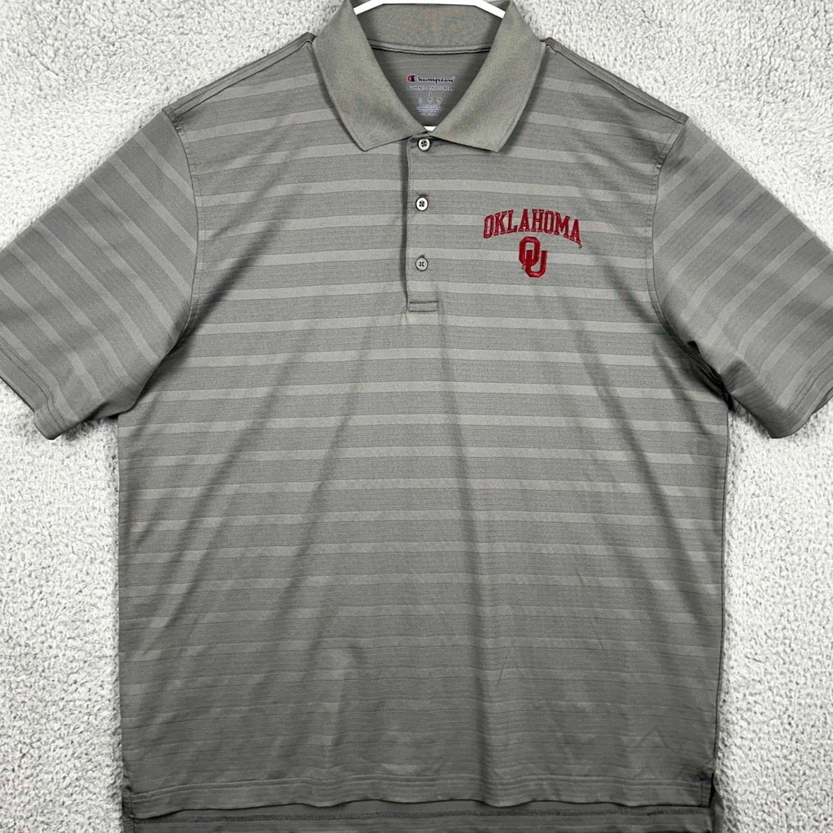 Champion VINTAGE Oklahoma Sooners Shirt Golf Polo Mens Large Gray Rugby Stretch Casual Champion Size US L / EU 52-54 / 3 - 2 Thumbnail