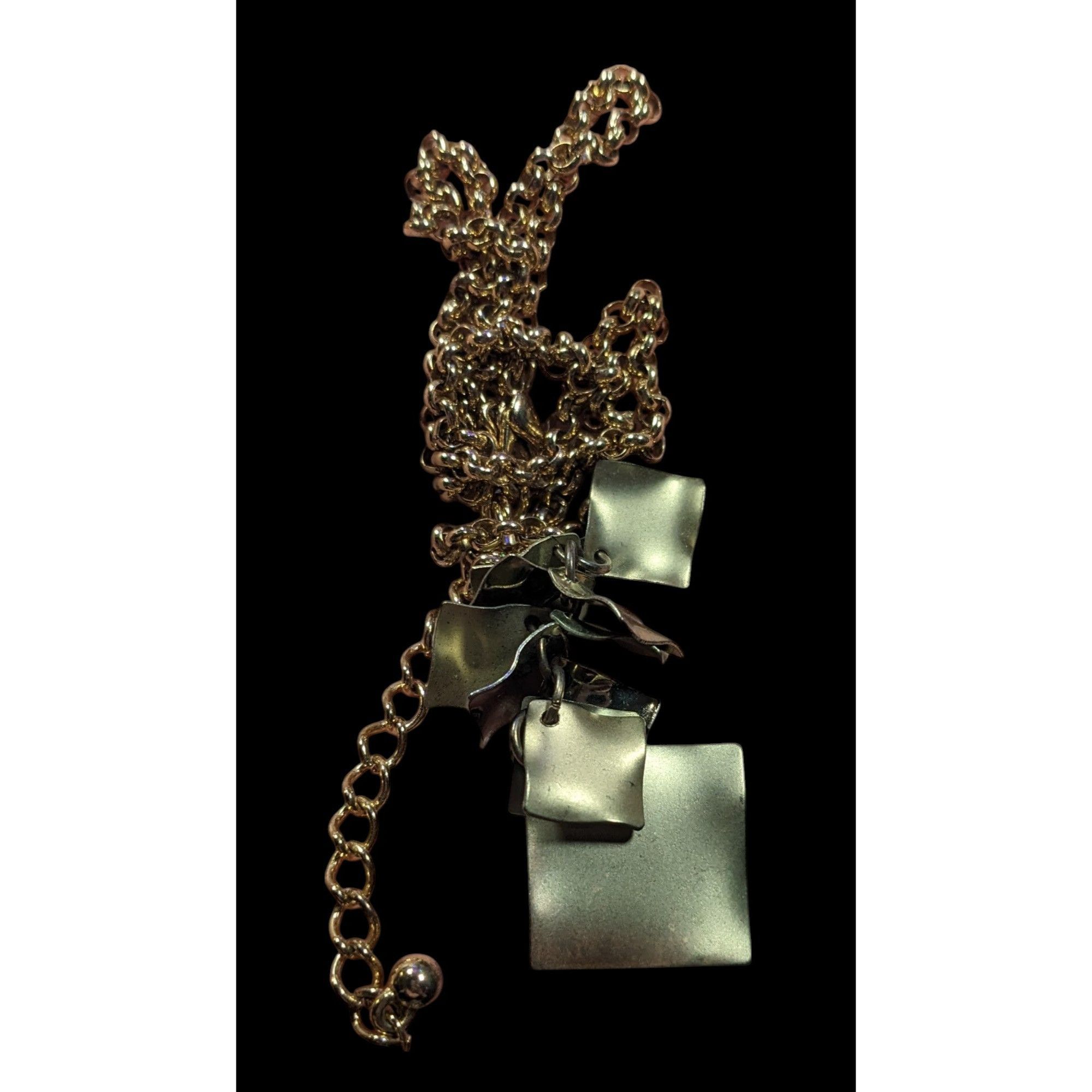Other Modernist Textured Geometric Gold Tone Cluster Pendant Neckl Size ONE SIZE - 3 Thumbnail