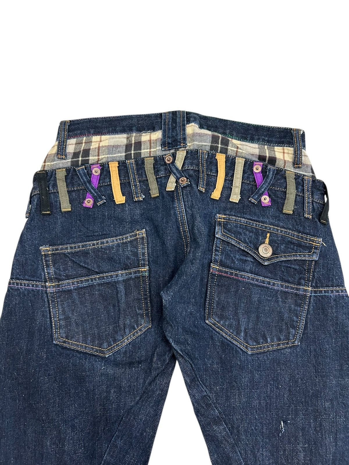 Japanese Brand Double Waist Japan Engineered Jean Cut Style Coloured Waist Size US 30 / EU 46 - 11 Thumbnail