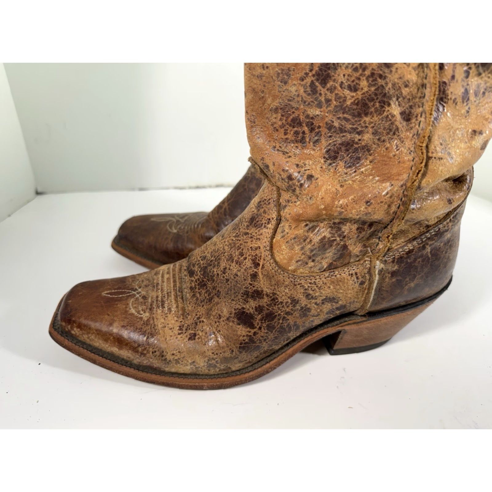Justin Boots Justin Bent Rail Wildwood Boots Women 10 B Brown Leather Crackled Western BRL122 Size US 10 / IT 40 - 7 Thumbnail