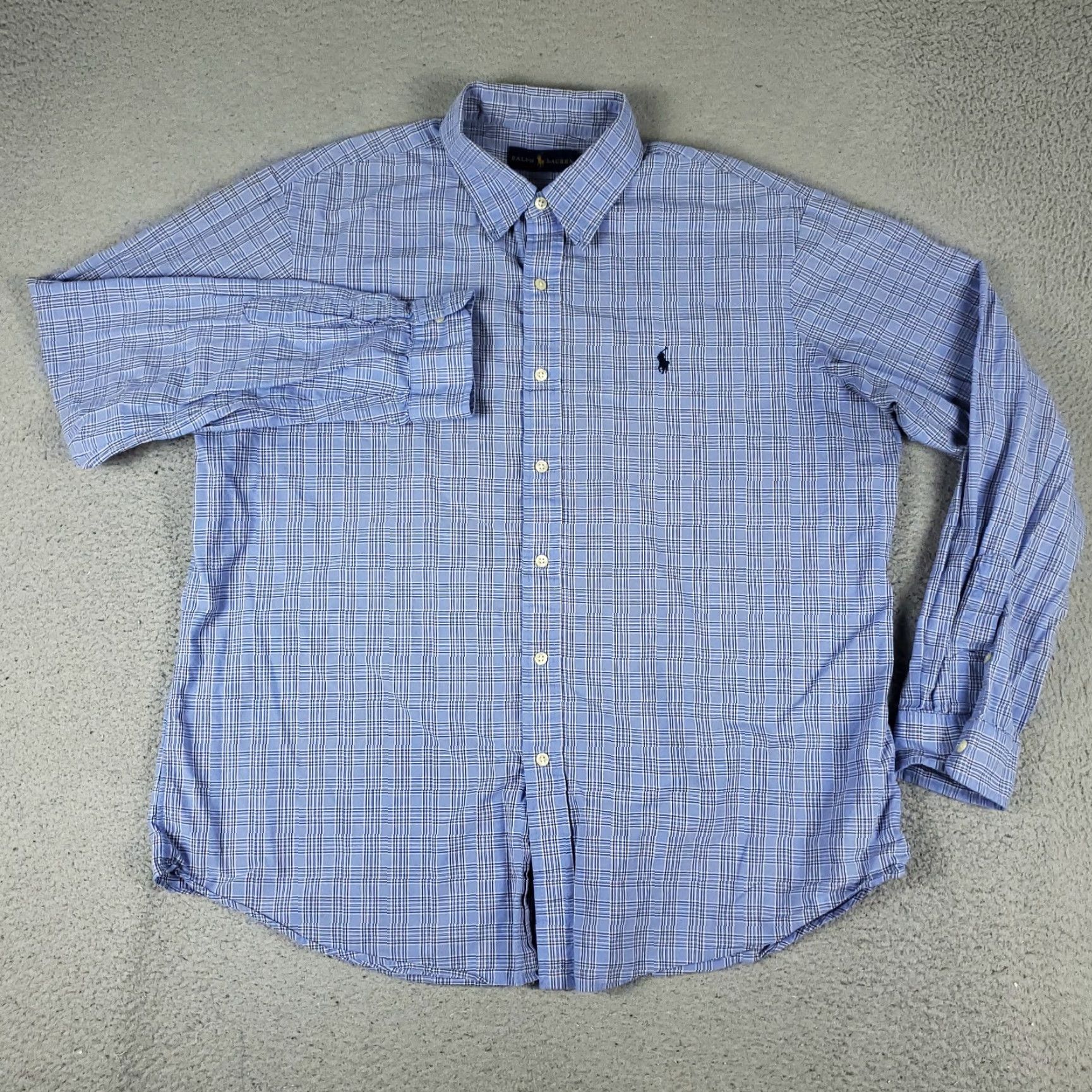 Ralph Lauren Ralph Lauren Shirt Mens XL Blue Plaid Pony Casual Button Up Long Sleeve Size US XL / EU 56 / 4 - 3 Thumbnail