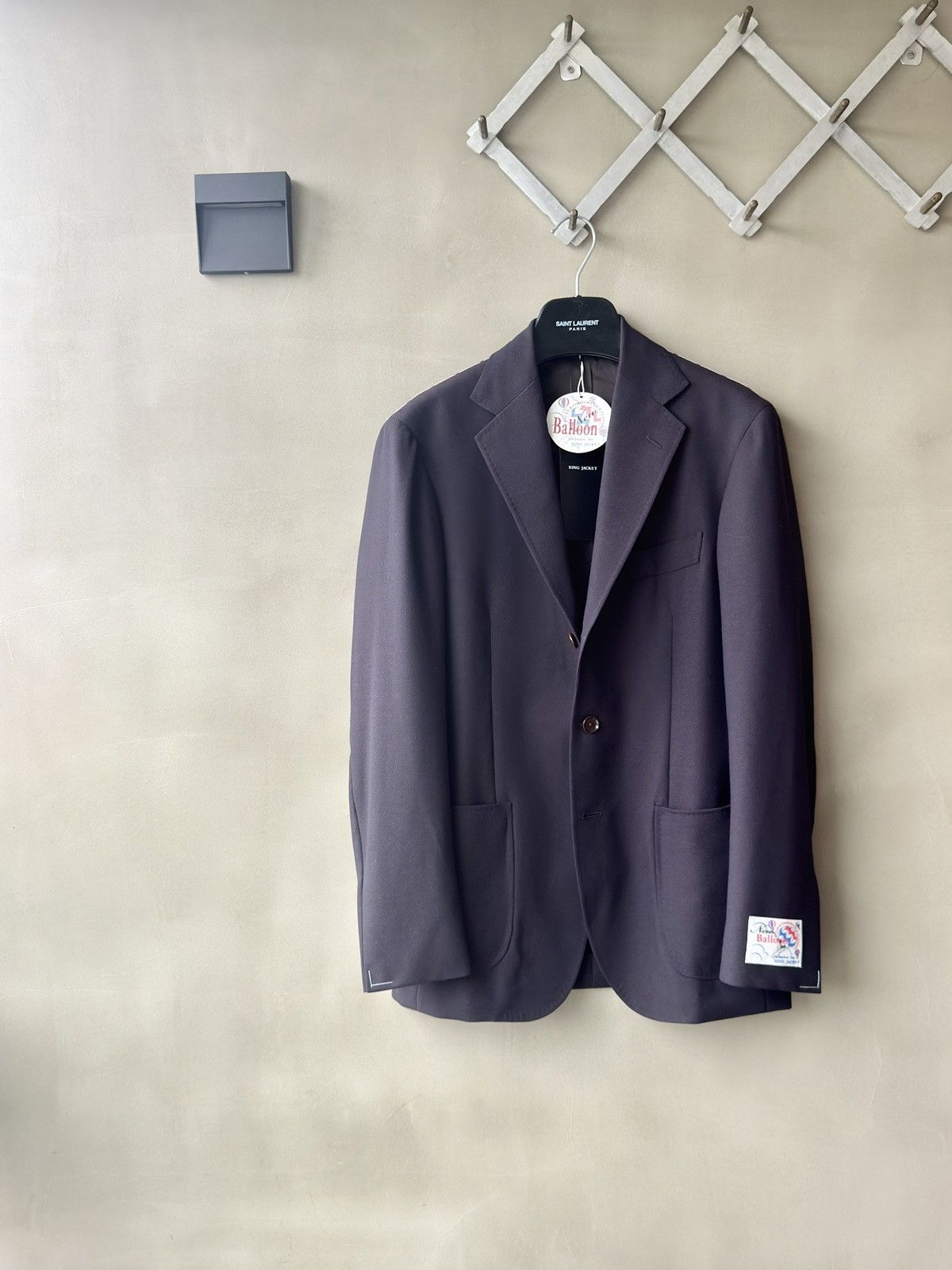 Ring Jacket Ring Jacket Mens Balloon Wool Japan Made 3 buttons Jacket Size 36R - 1 Thumbnail