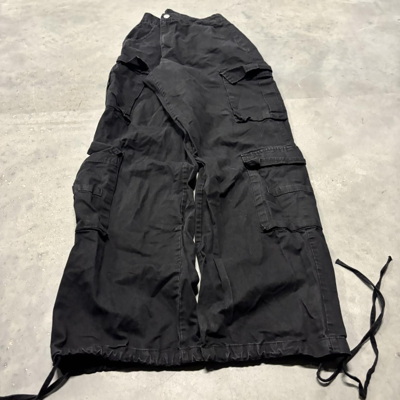 Japanese Brand × Vintage Crazy Vintage Y2K/2000s Black Grunge Streetwear Cargo Pants! Size US 26 / EU 42 - 3 Thumbnail